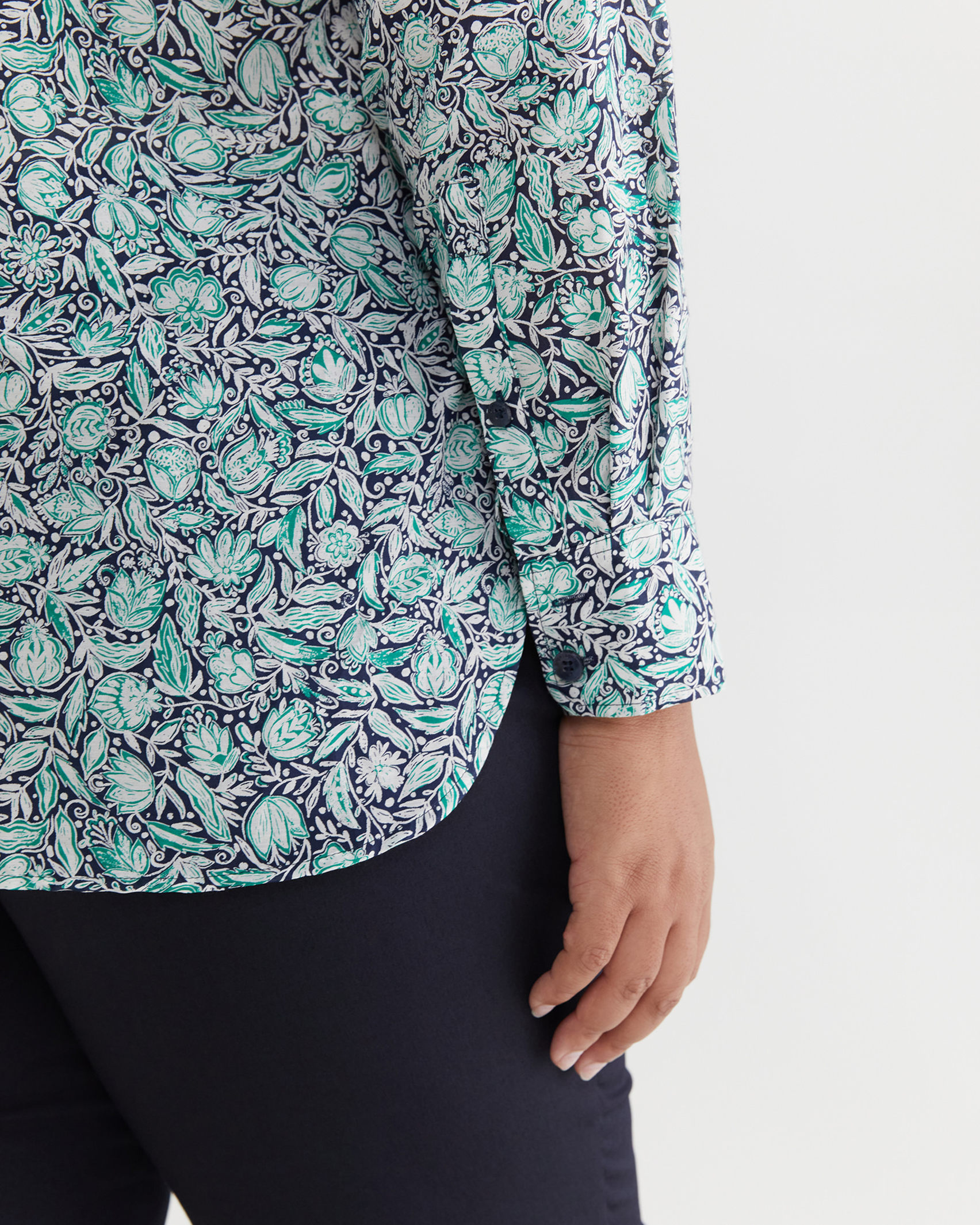 Malin Cotton Silk Shirt in GREEN MULTI