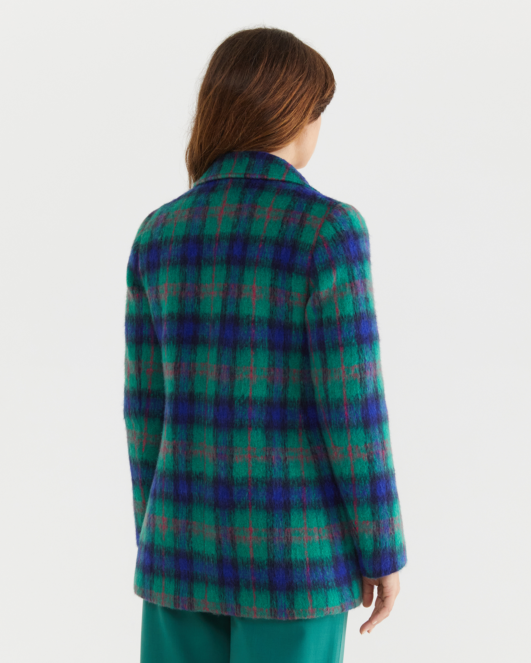 Mariana Wool Blend Peacoat in GREEN MULTI