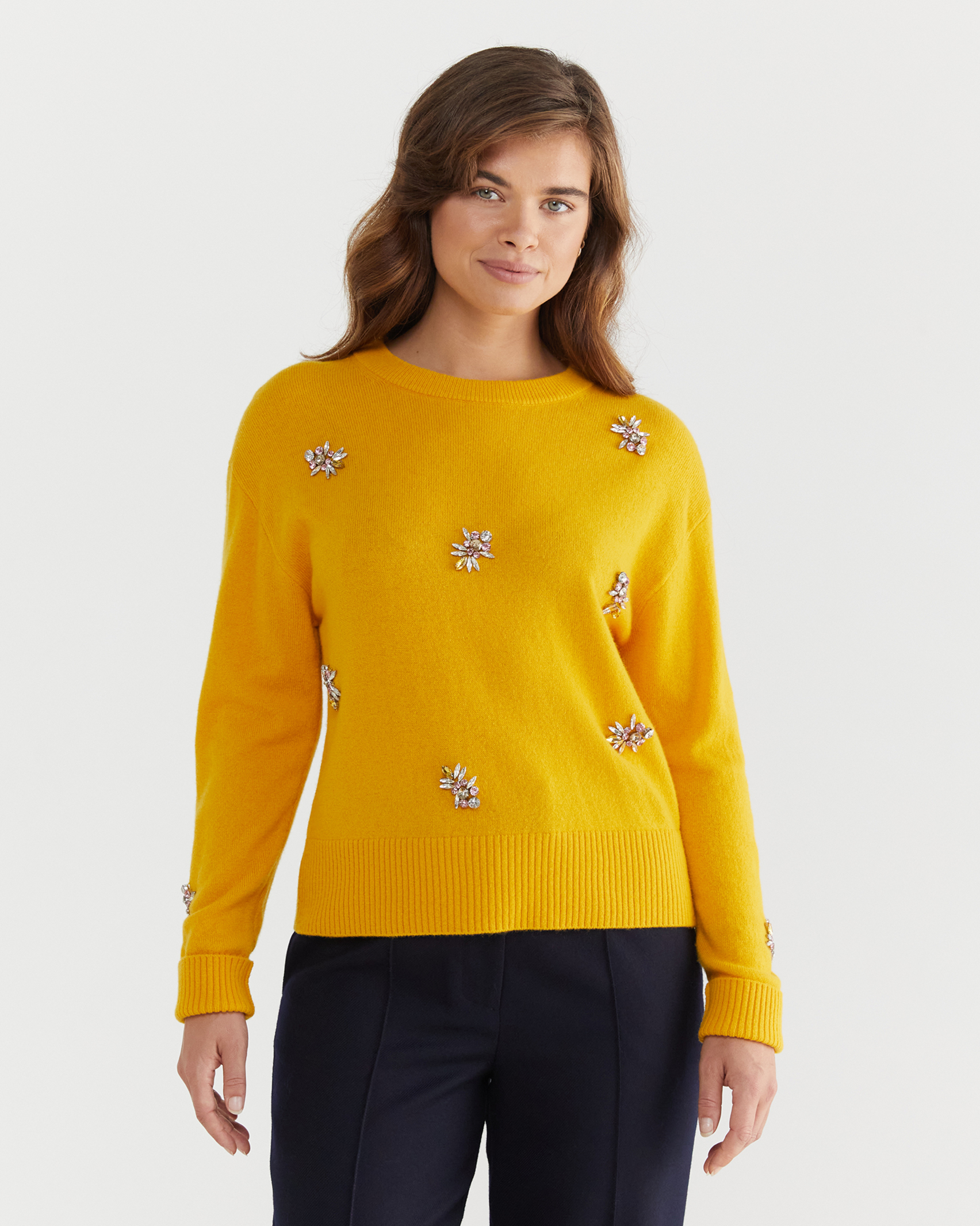 Sunshine Embellished Sweater in HONEY GOLD