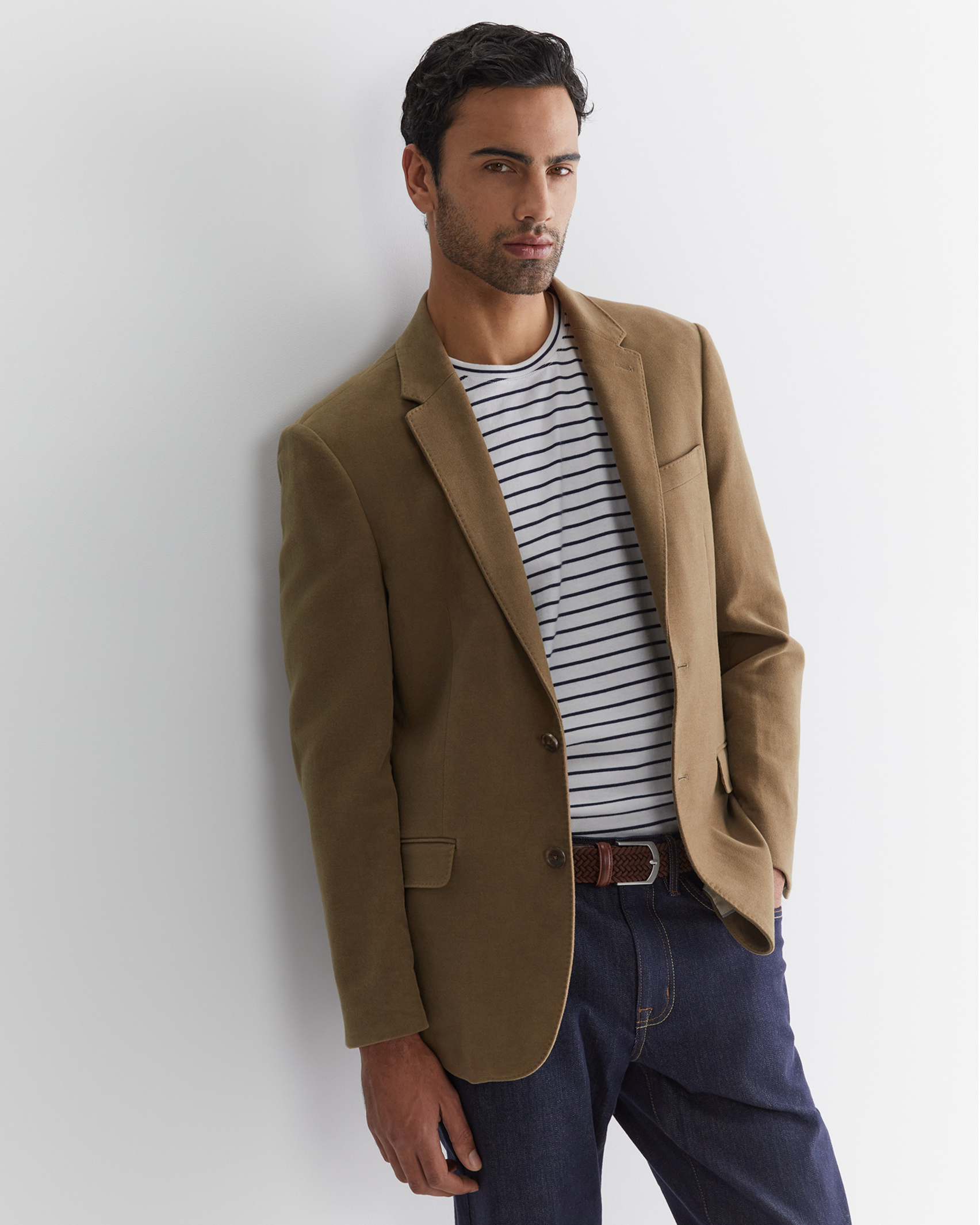 Italian Moleskin Blazer in MUSK