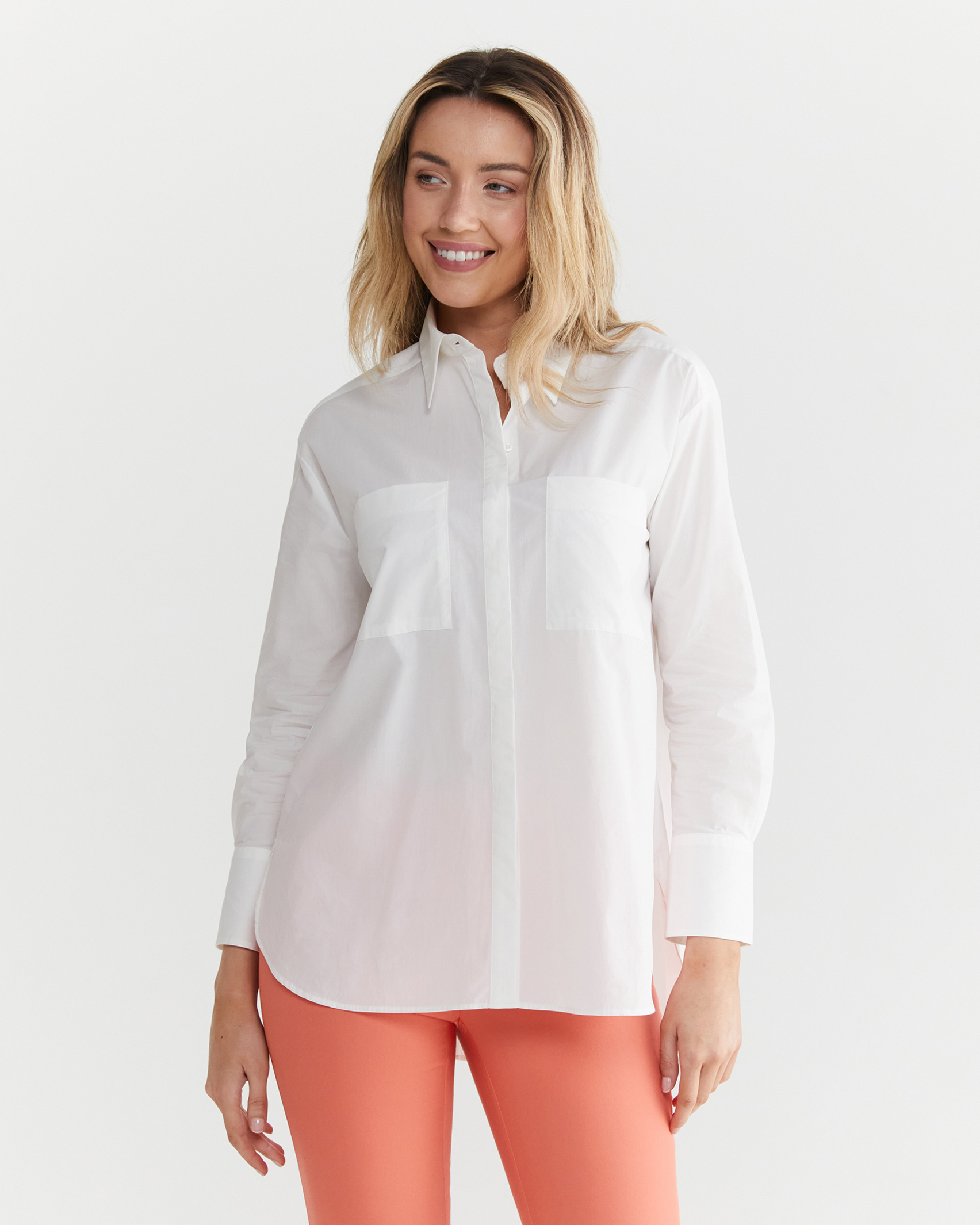 Alex Poplin Shirt in WHITE