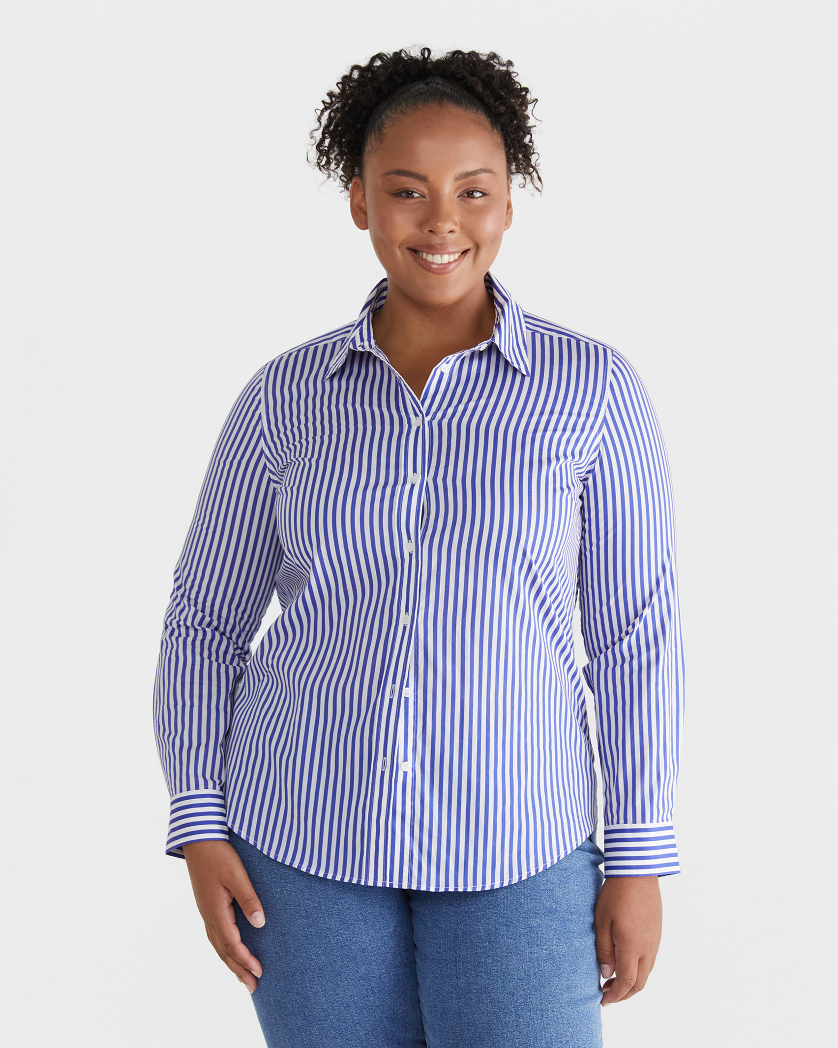 Stripe Lily Voile Shirt in BLUE/WHITE