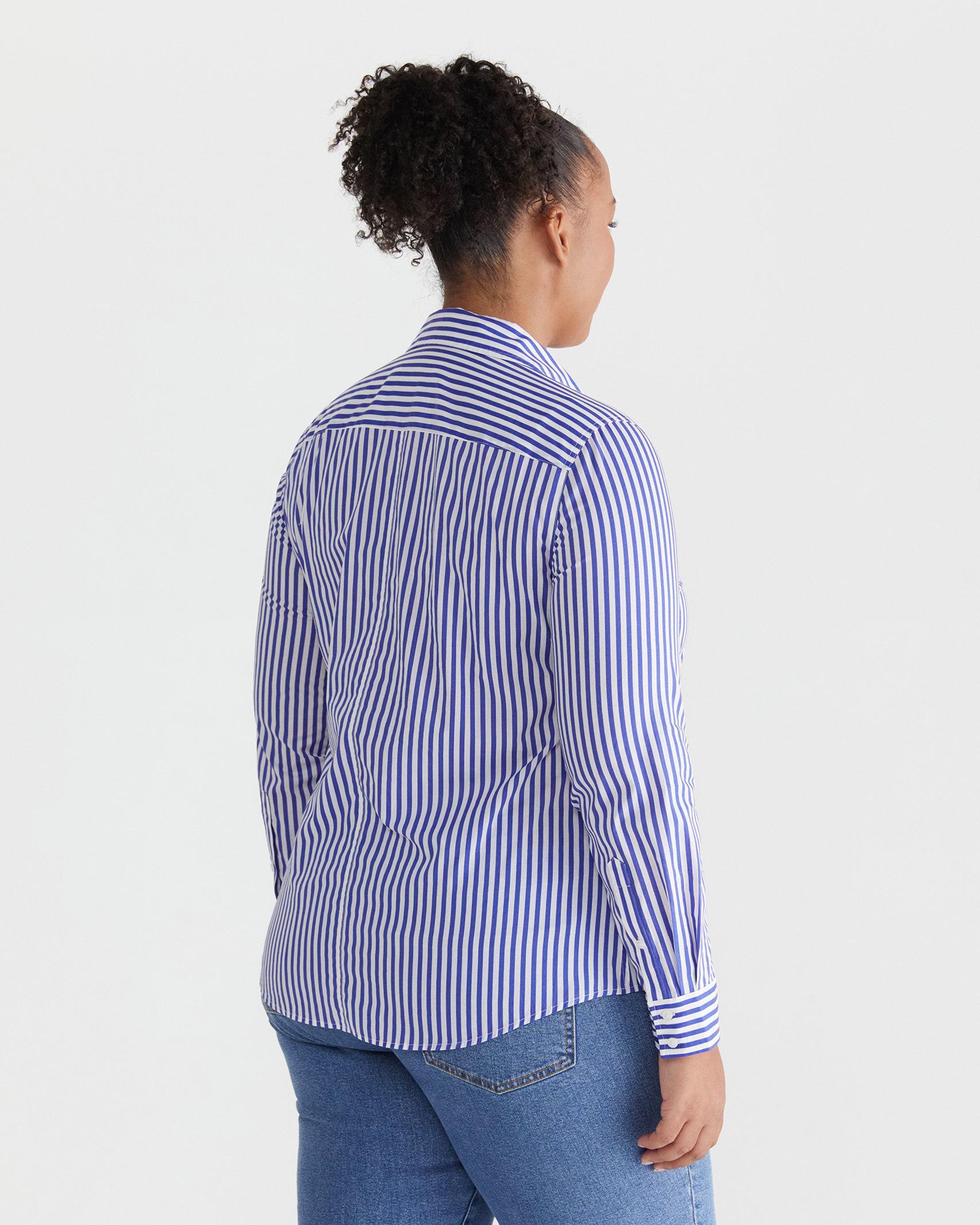 Stripe Lily Voile Shirt in BLUE/WHITE
