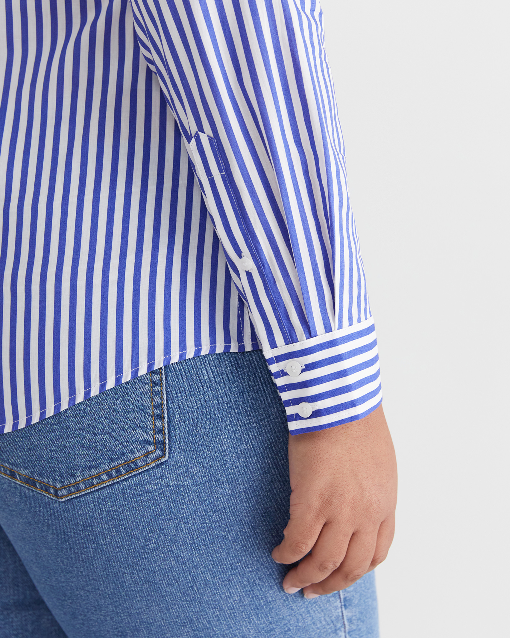 Stripe Lily Voile Shirt in BLUE/WHITE