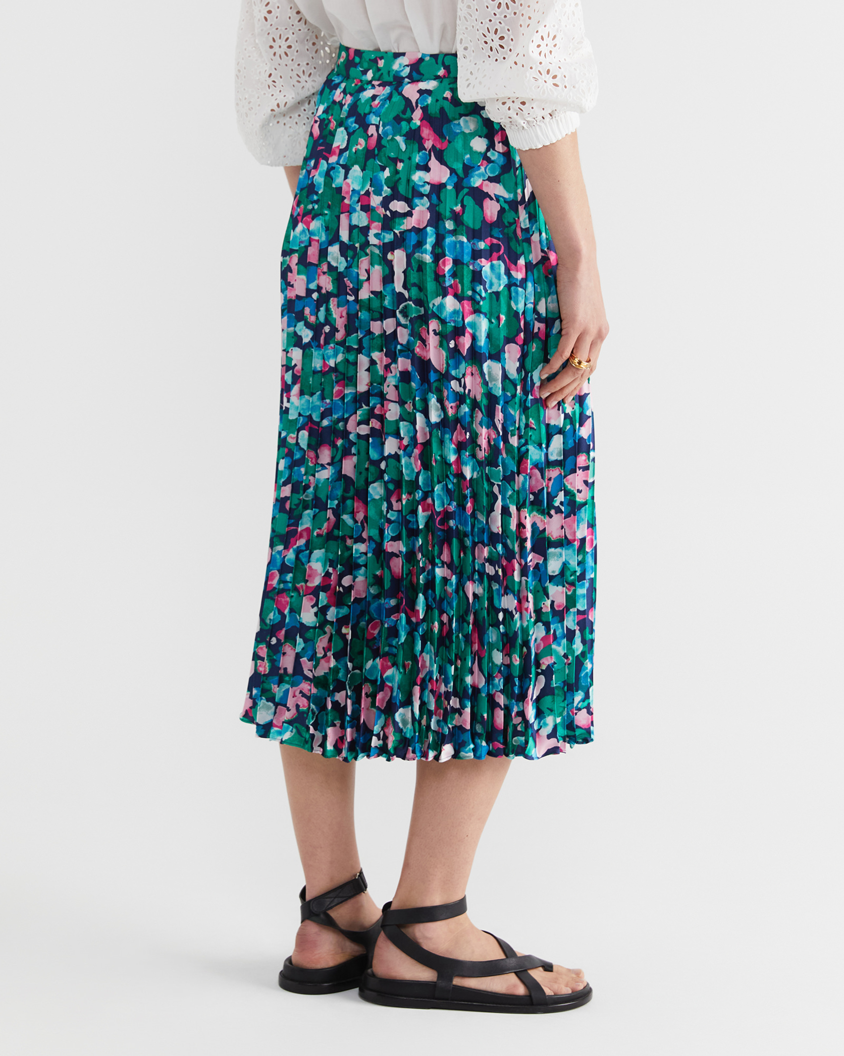 Carolina Pleat Skirt in BLUE MULTI