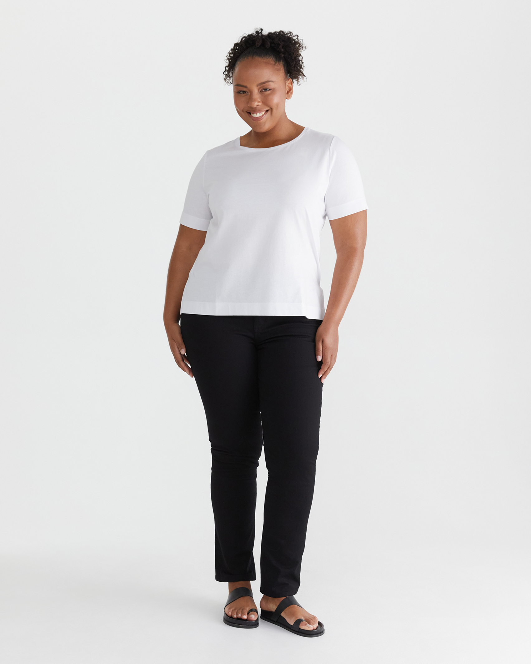 Cotton Short Sleeve Tee in WHITE