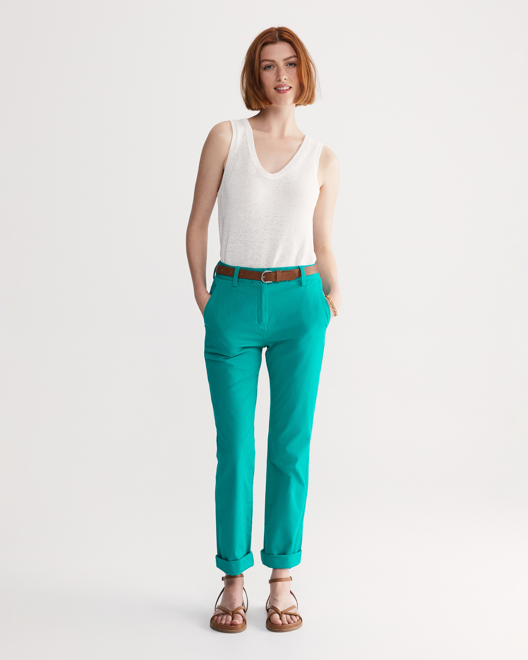 Laura Relaxed Chino in TURQUOISE