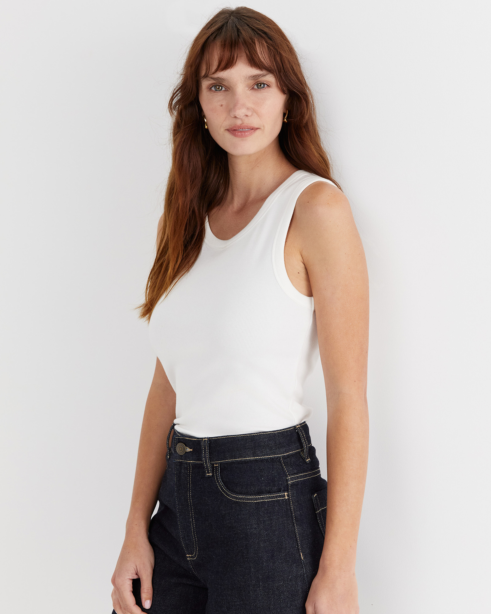Julia Rib Tank in WHITE