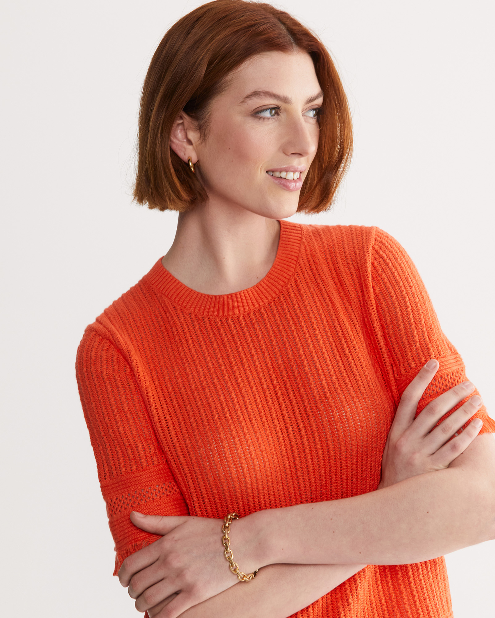 Cynthia Fringe Knit in MELON