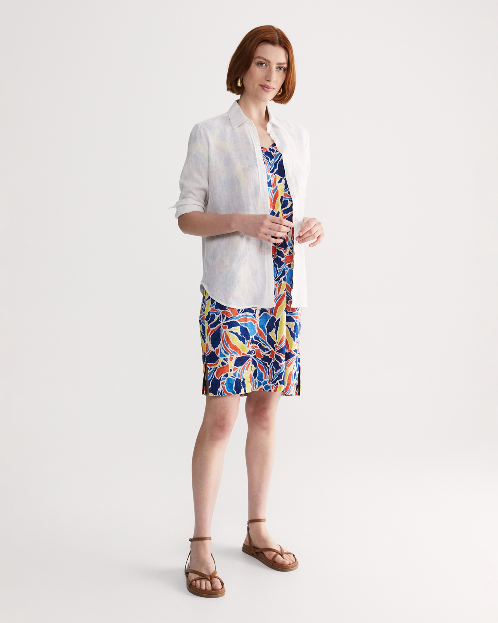 Cleo Linen Dress in MULTI