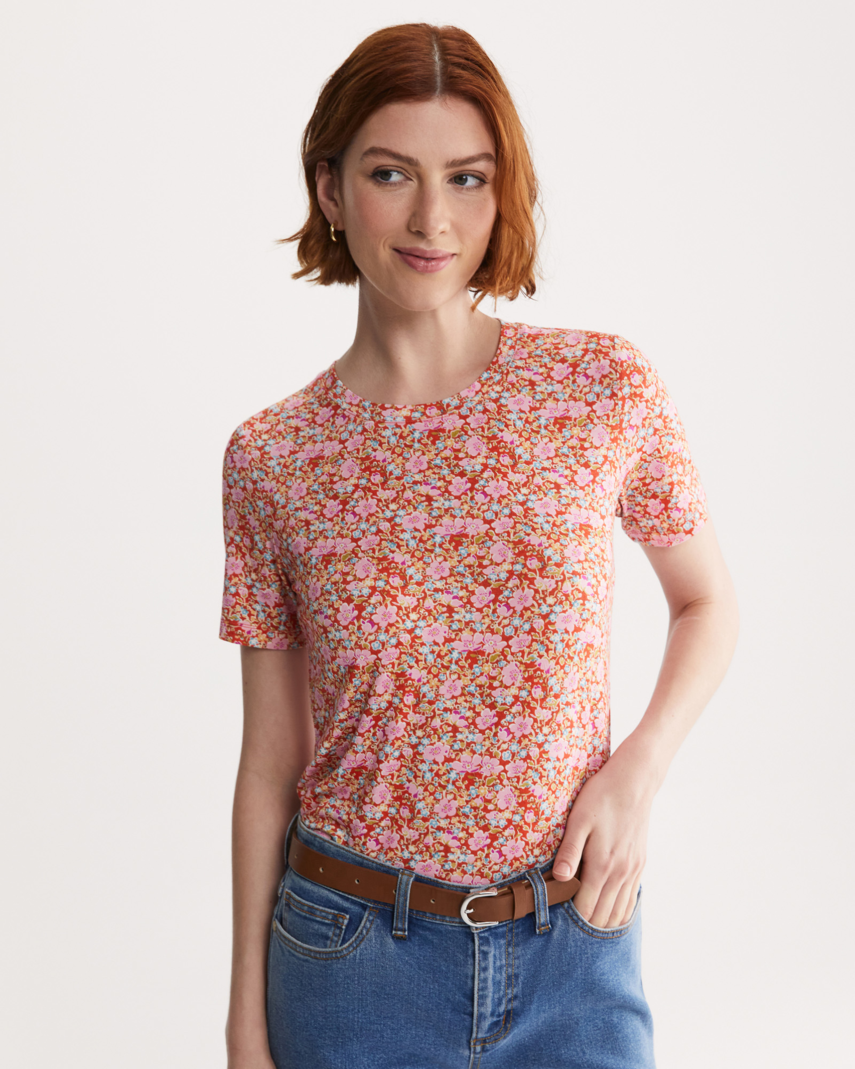 John Liberty Magic Tee in RED MULTI