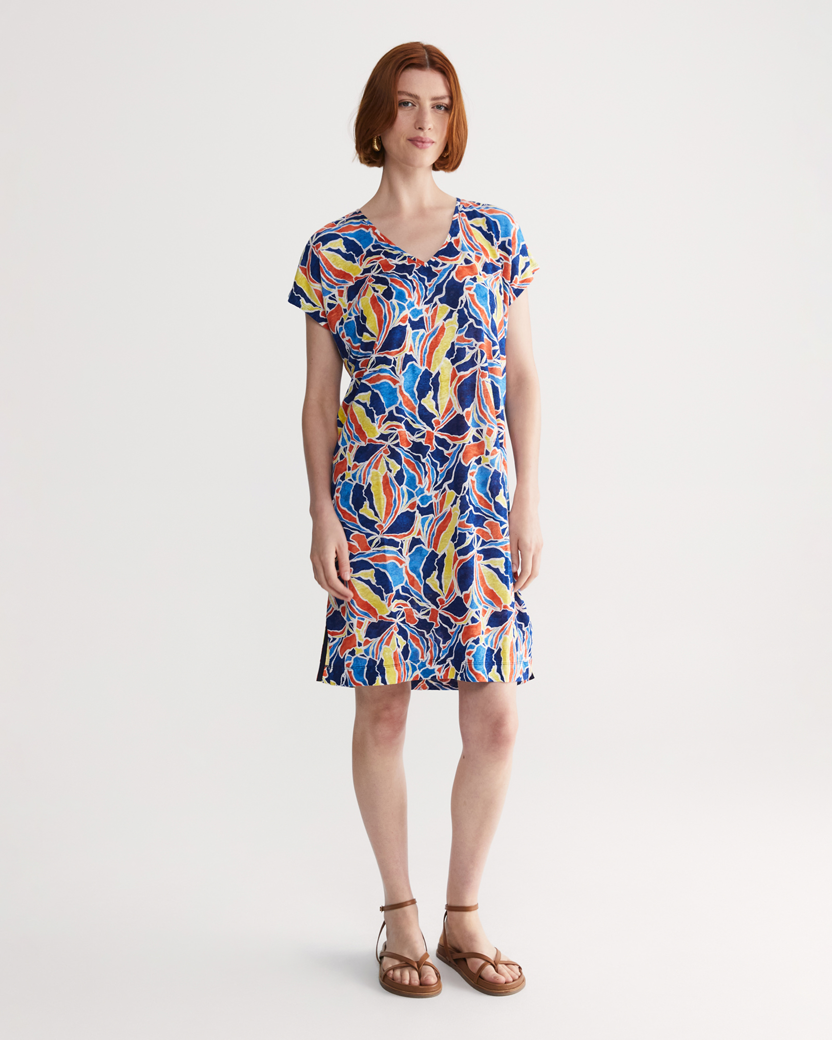 Cleo Linen Dress in MULTI