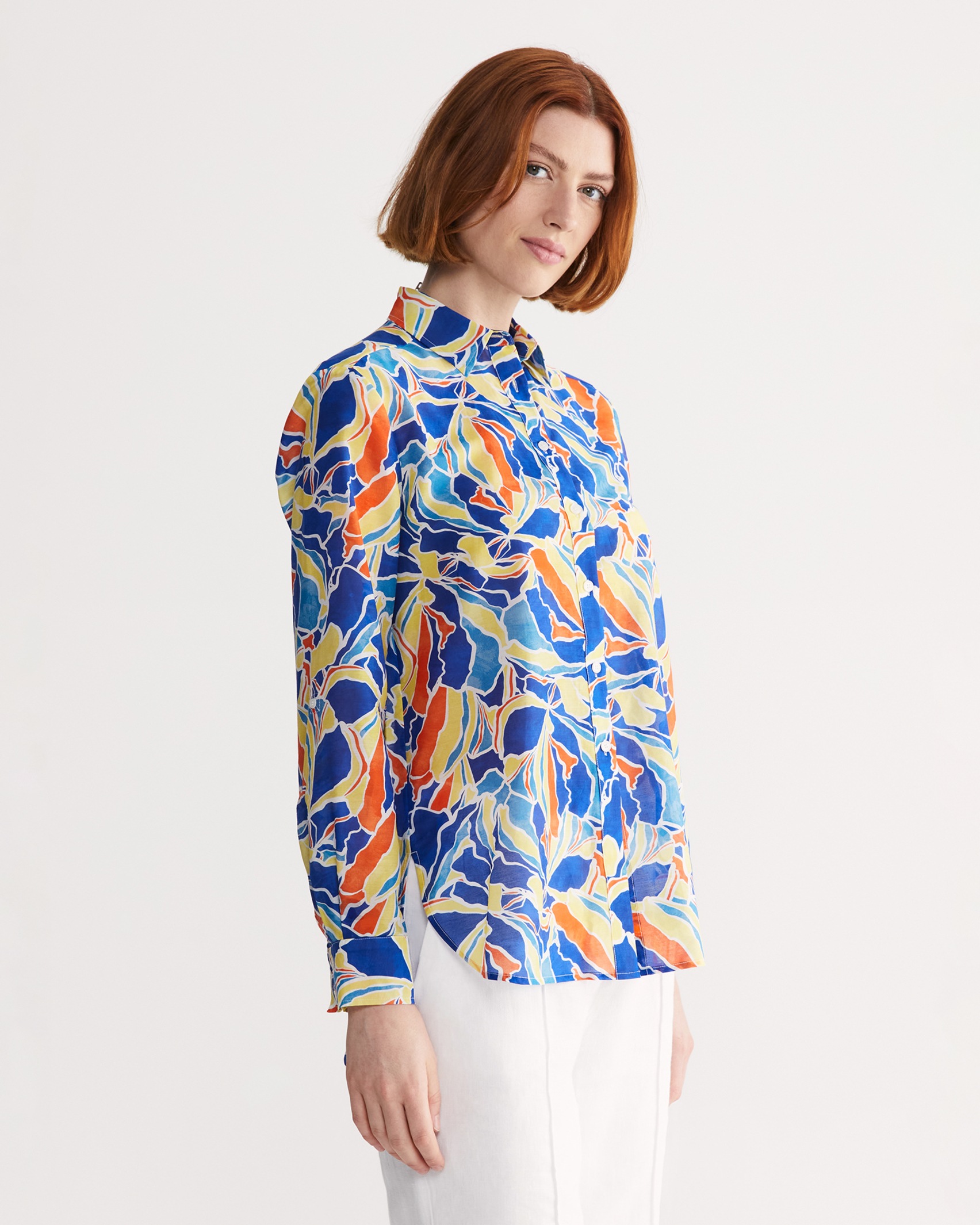 Cleo Cotton Silk Shirt in MULTI