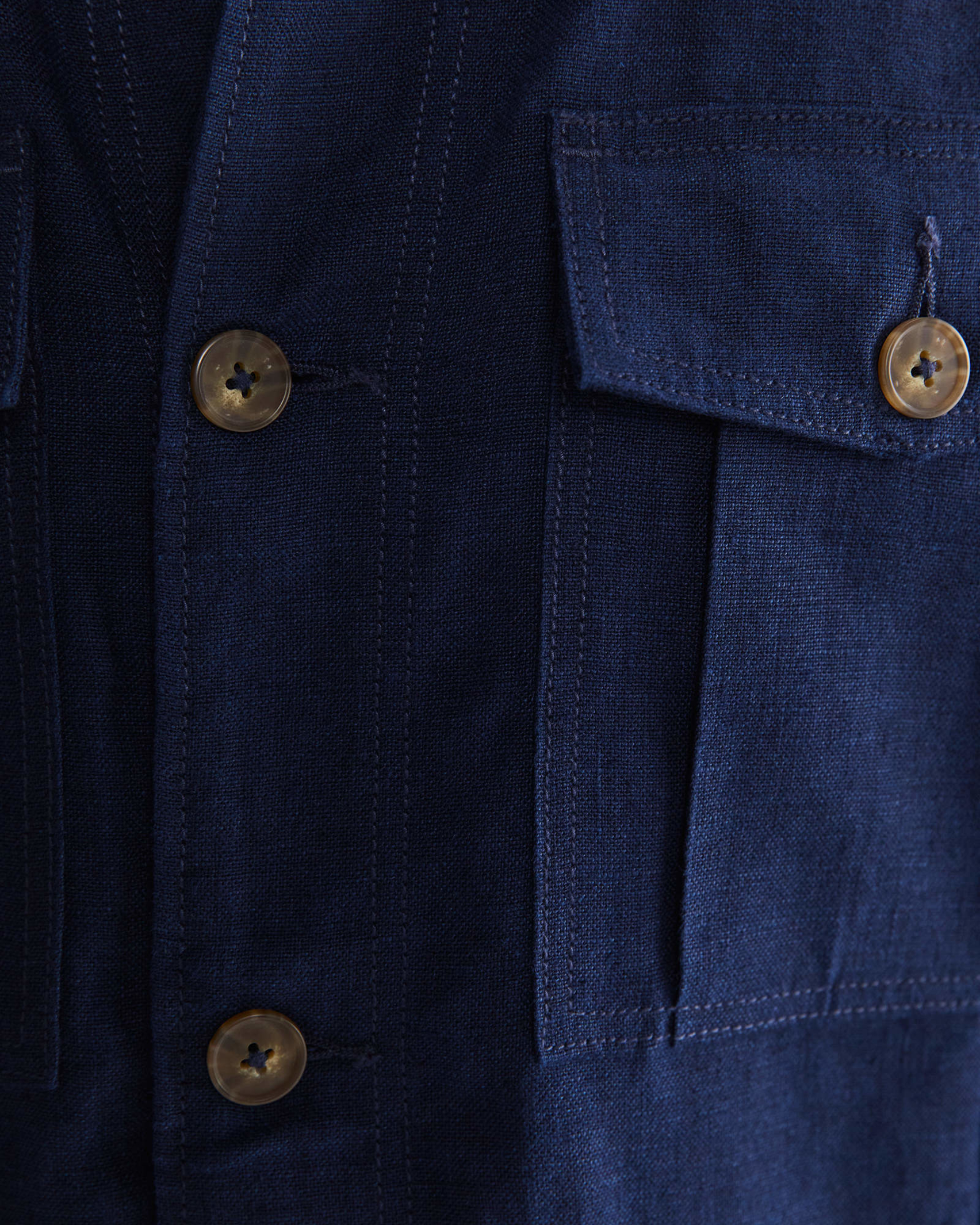 Linen Field Jacket in NAVY