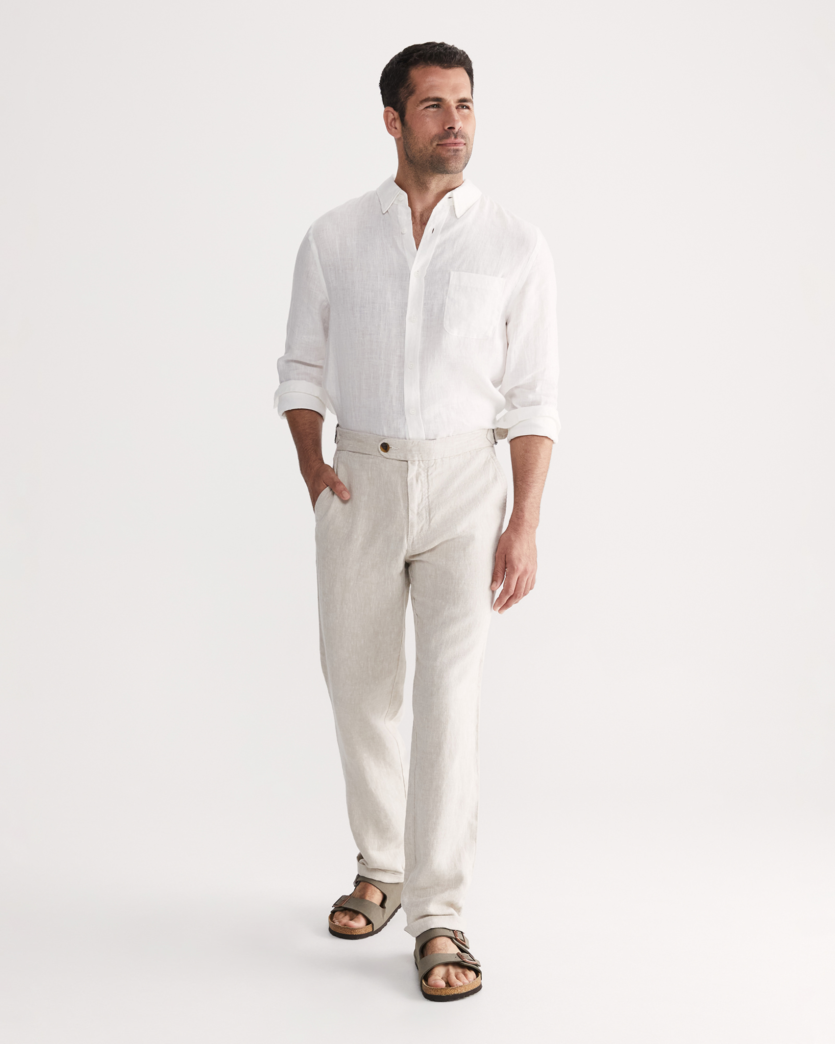 Greenwell Linen Pant in STONE