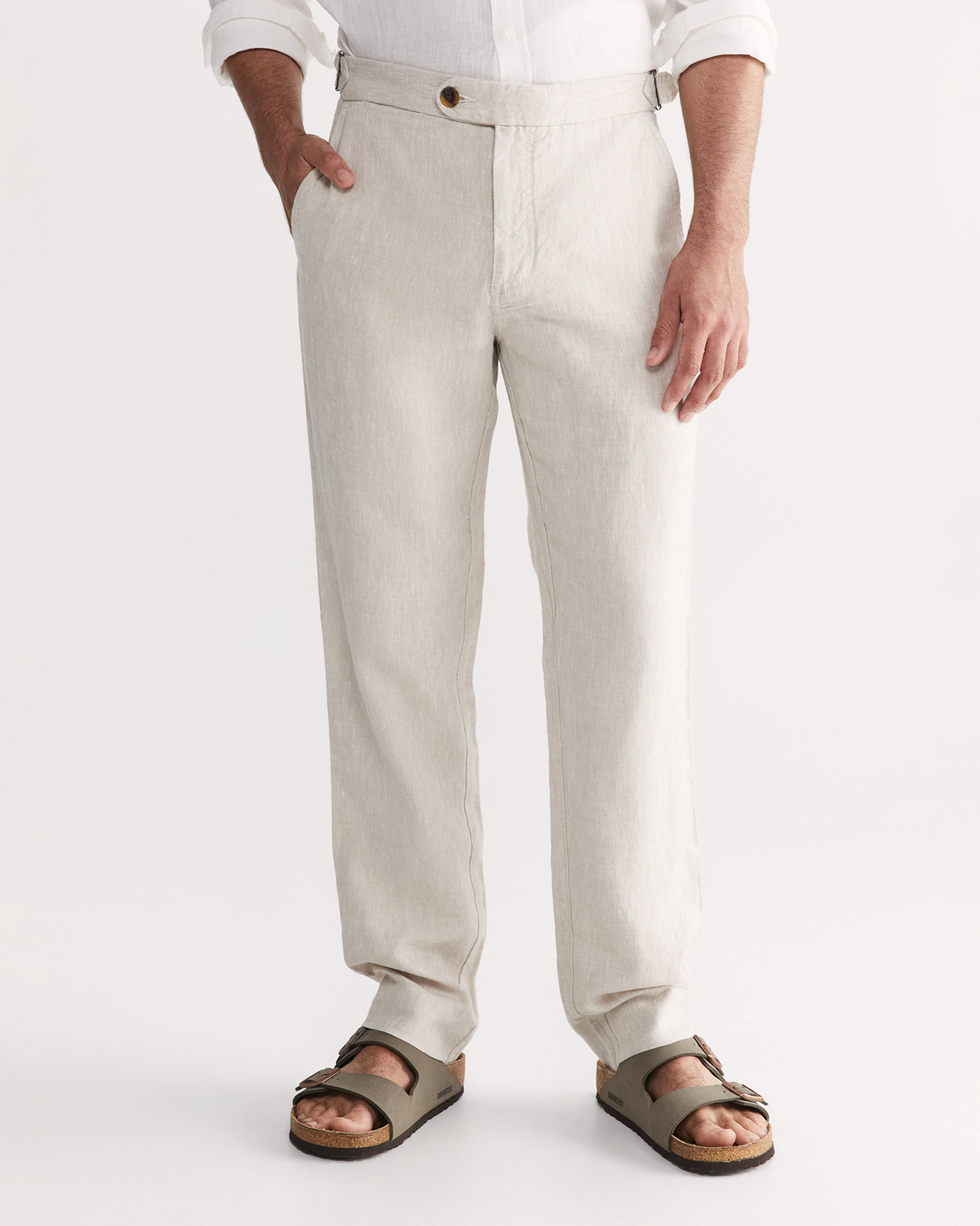 Greenwell Linen Pant in STONE