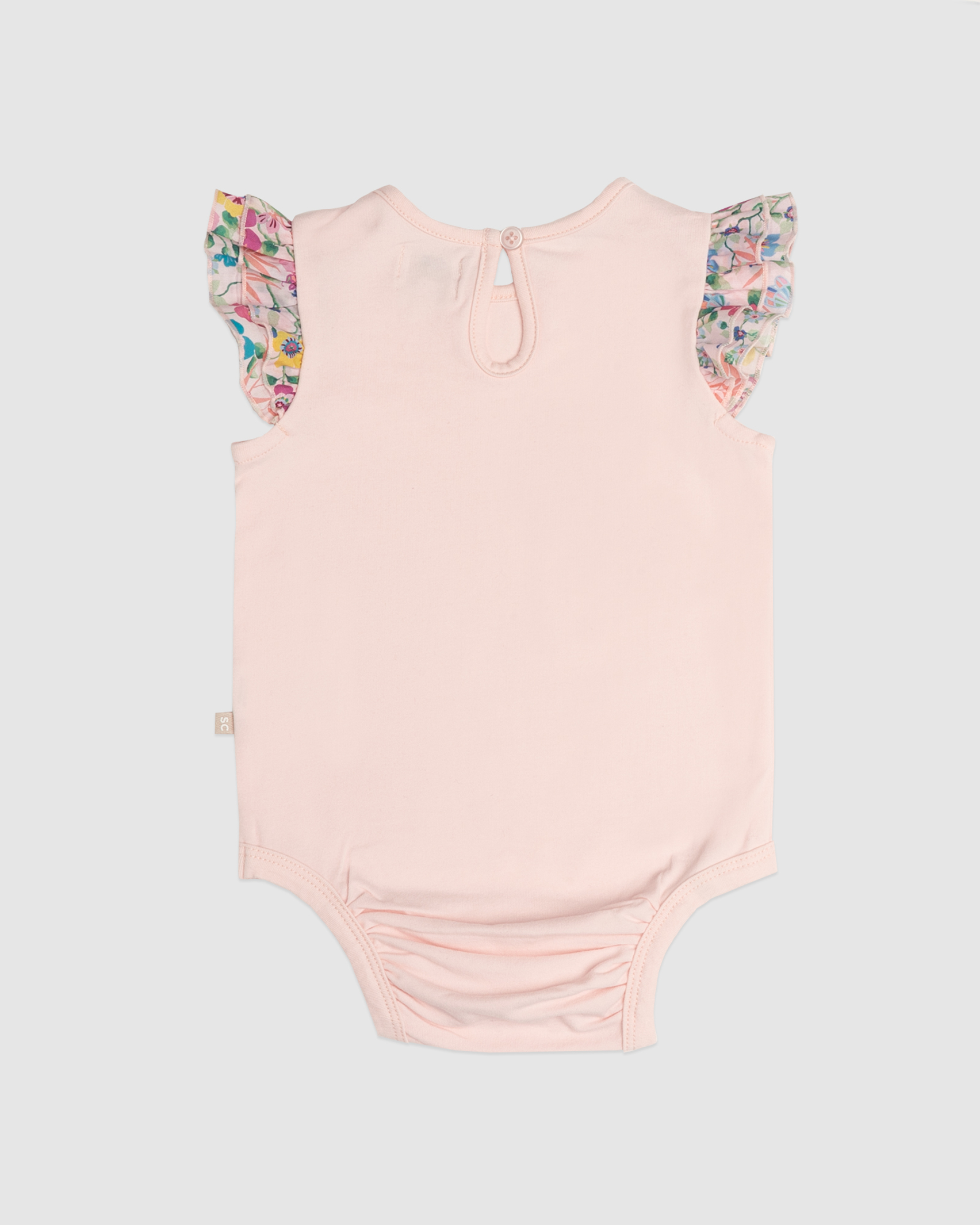 Lola Liberty Frill Baby Bodysuit in PINK
