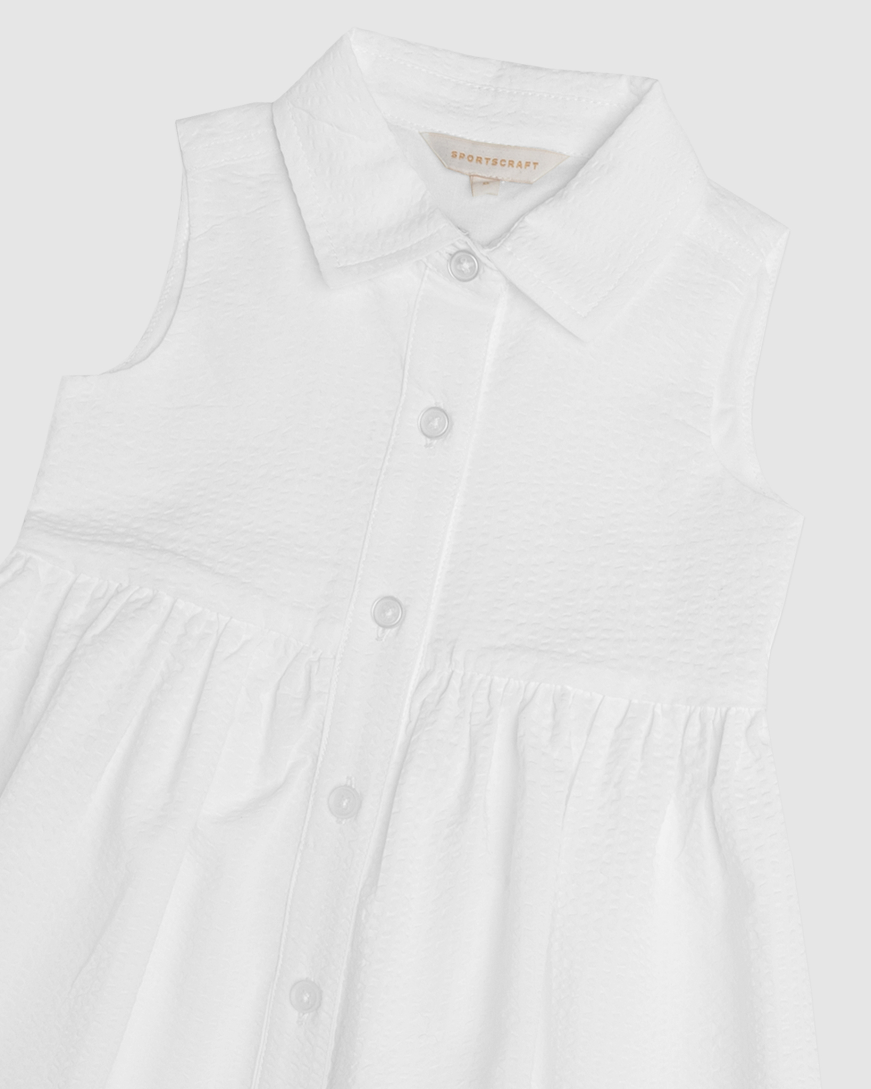 Doris Cotton Shirt Baby Dress in WHITE