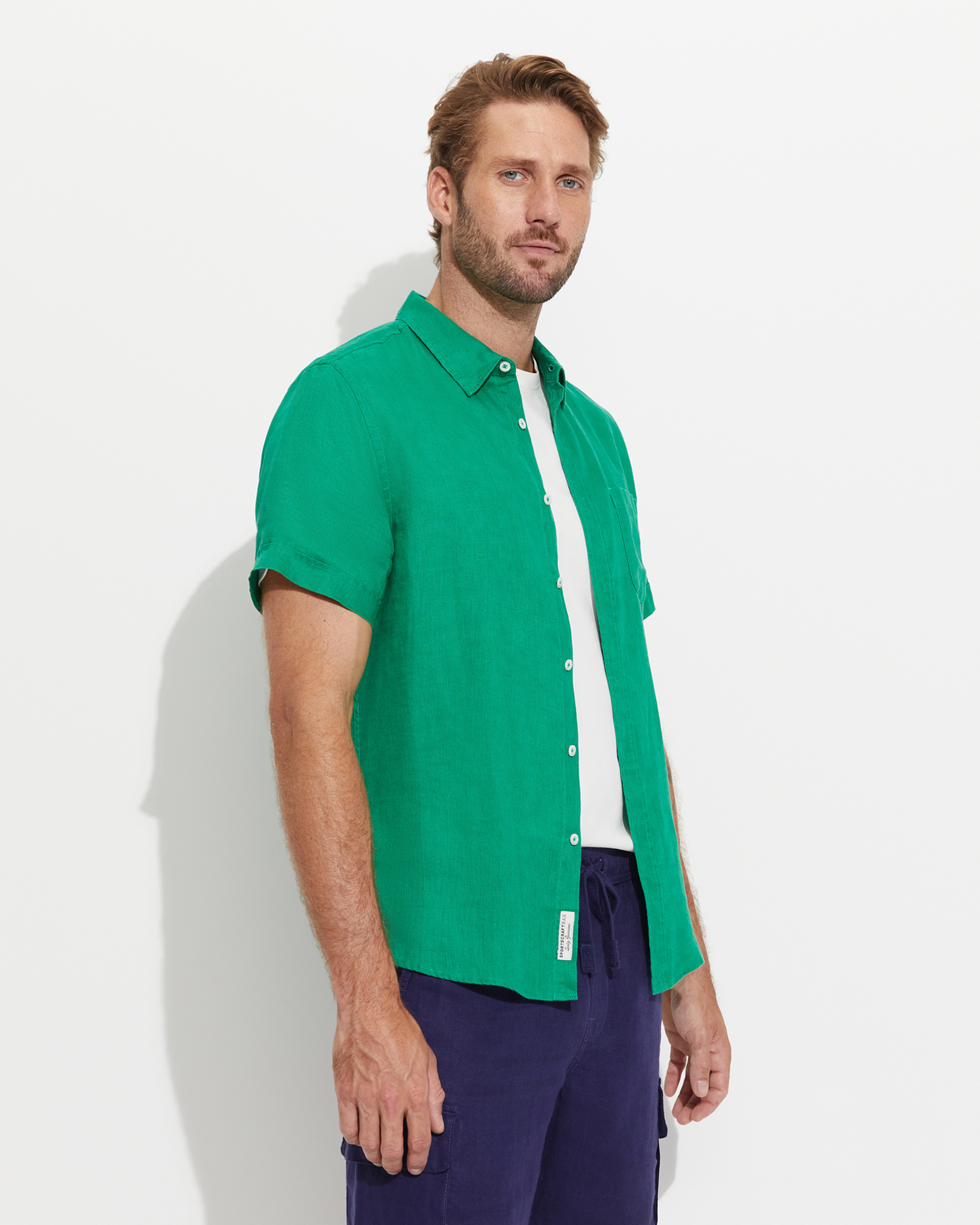 Linen Short Sleeve Shirt in JUNGLE
