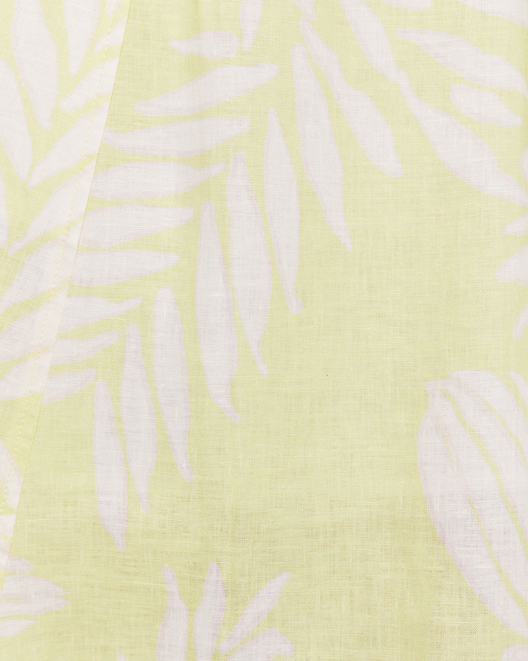 Loreta Linen Dress in WHITE/GREEN