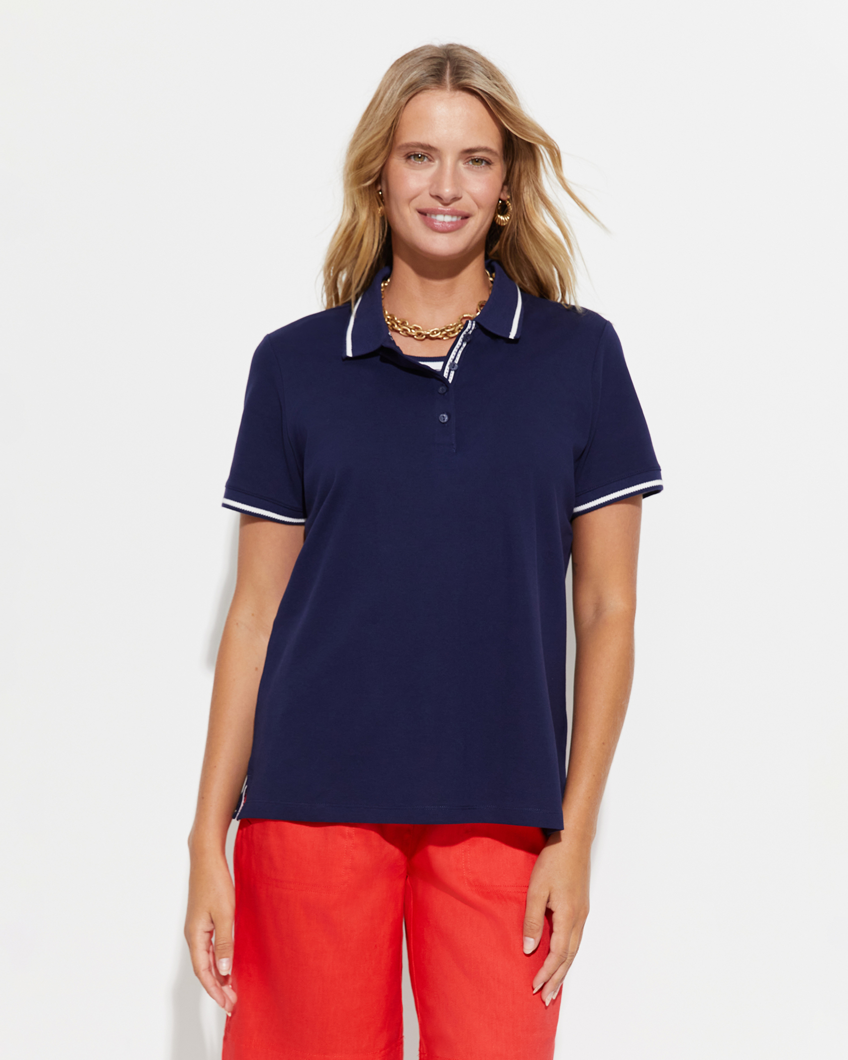 Jodie Pique Polo in NAVY
