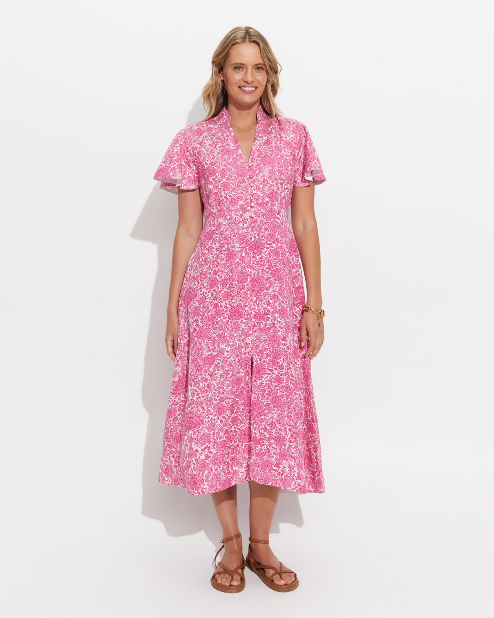 Fivel Fit And Flare Dress in PINK MULTI