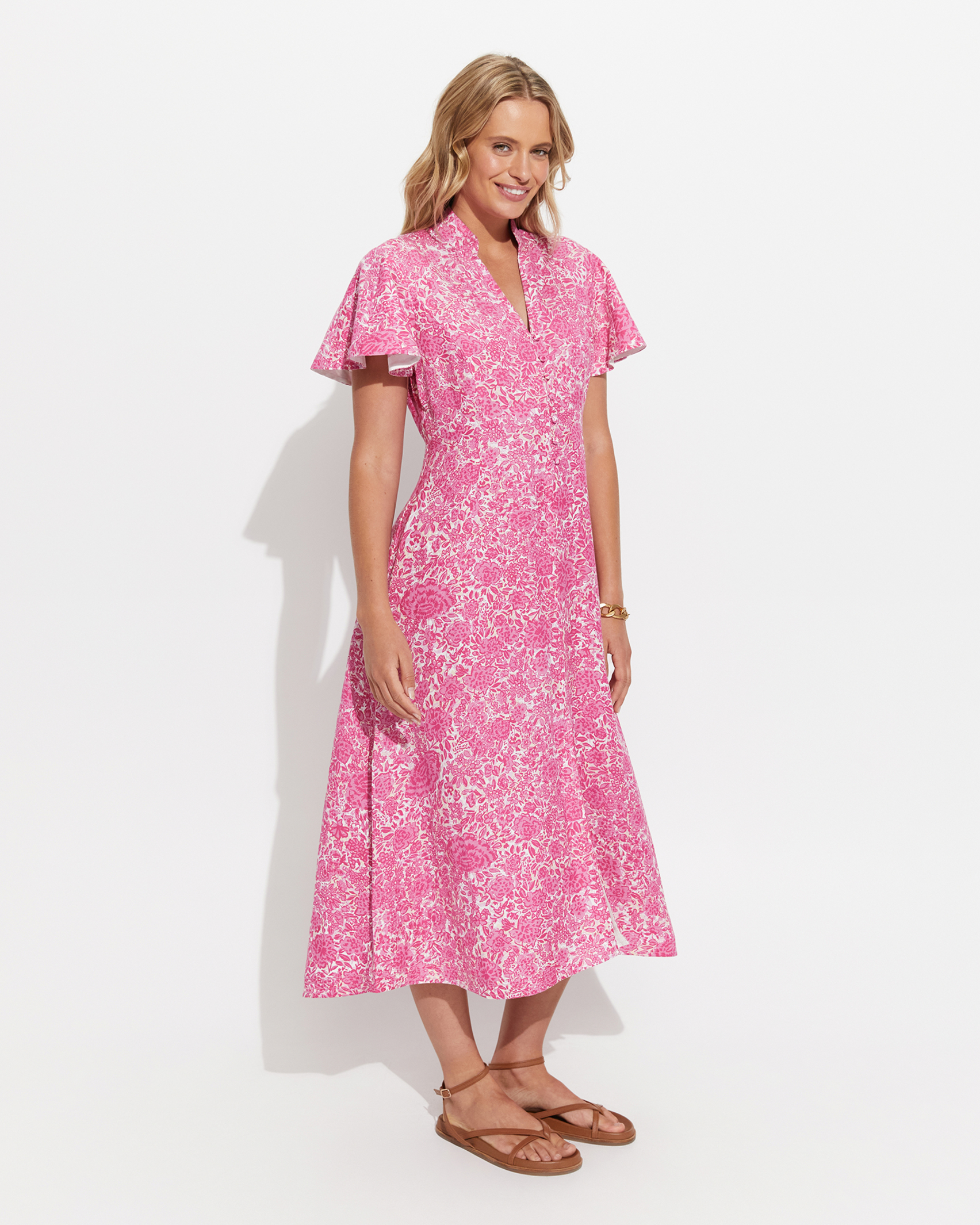 Fivel Fit And Flare Dress in PINK MULTI