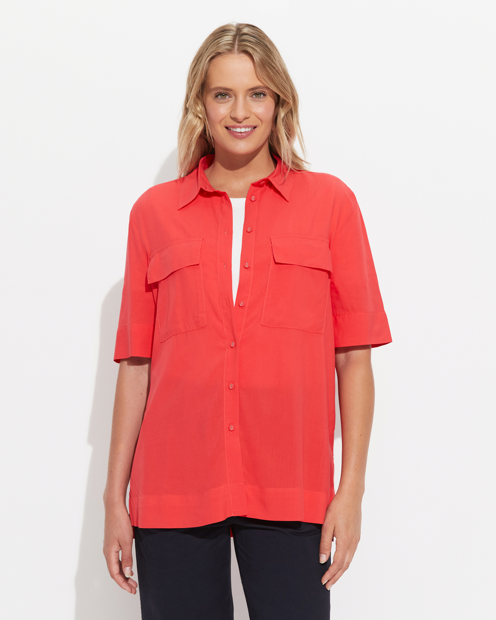 Tina Pocket Shirt in RED