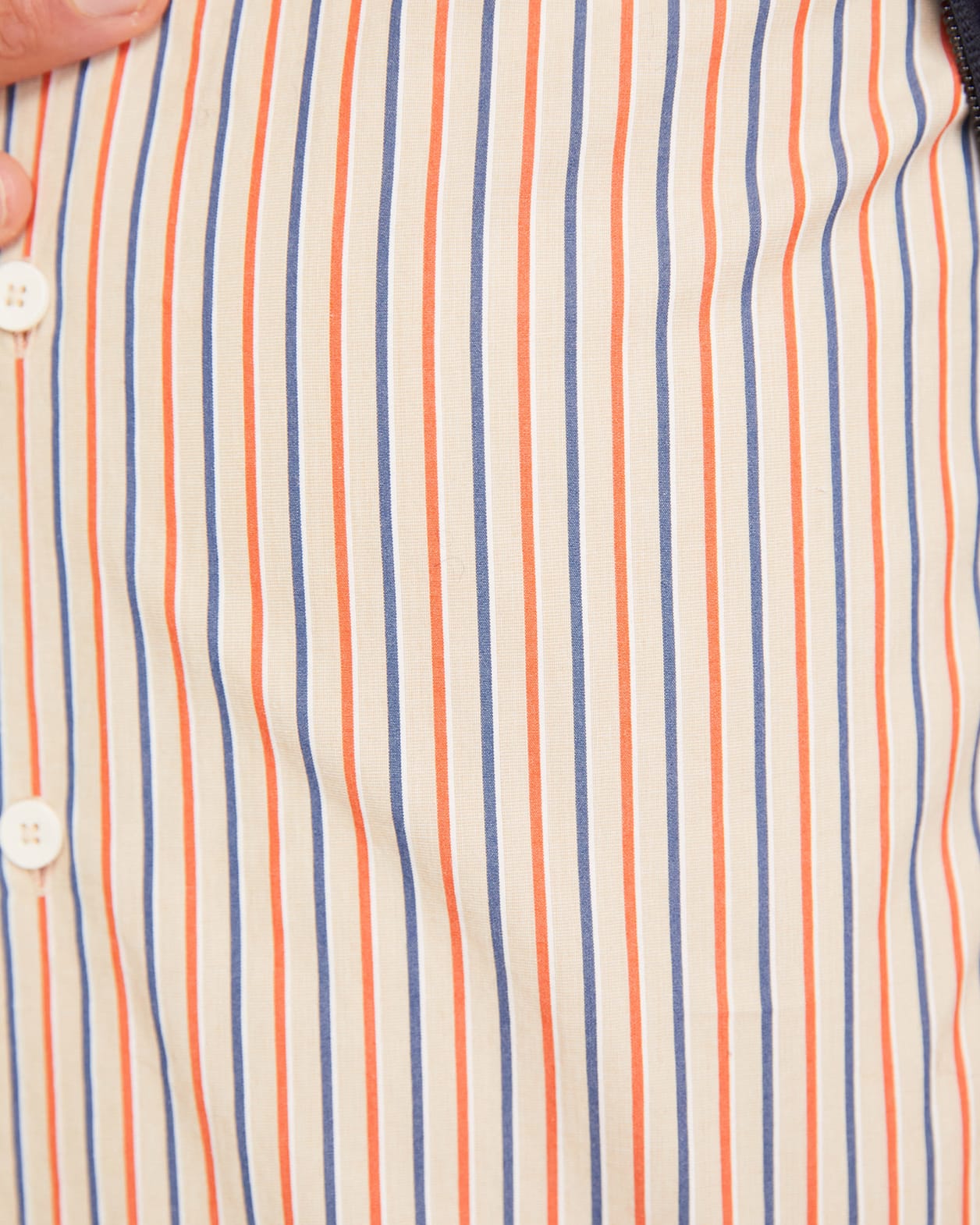 Bromwich Long Sleeve Regular Stripe Shirt in LATTE