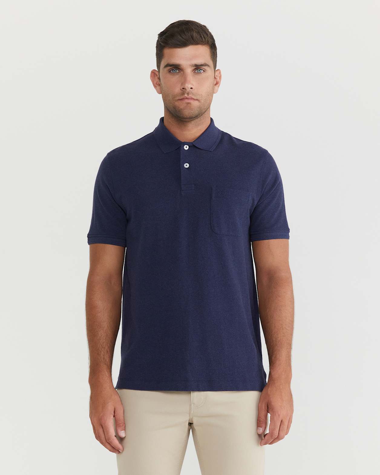 Pique Polo Melange in INK MELANGE