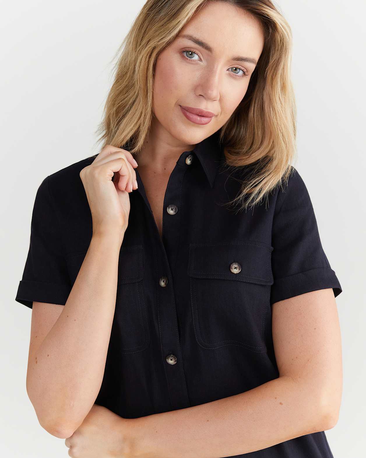 Rosa Shirt Dress in CLASSIC NAVY