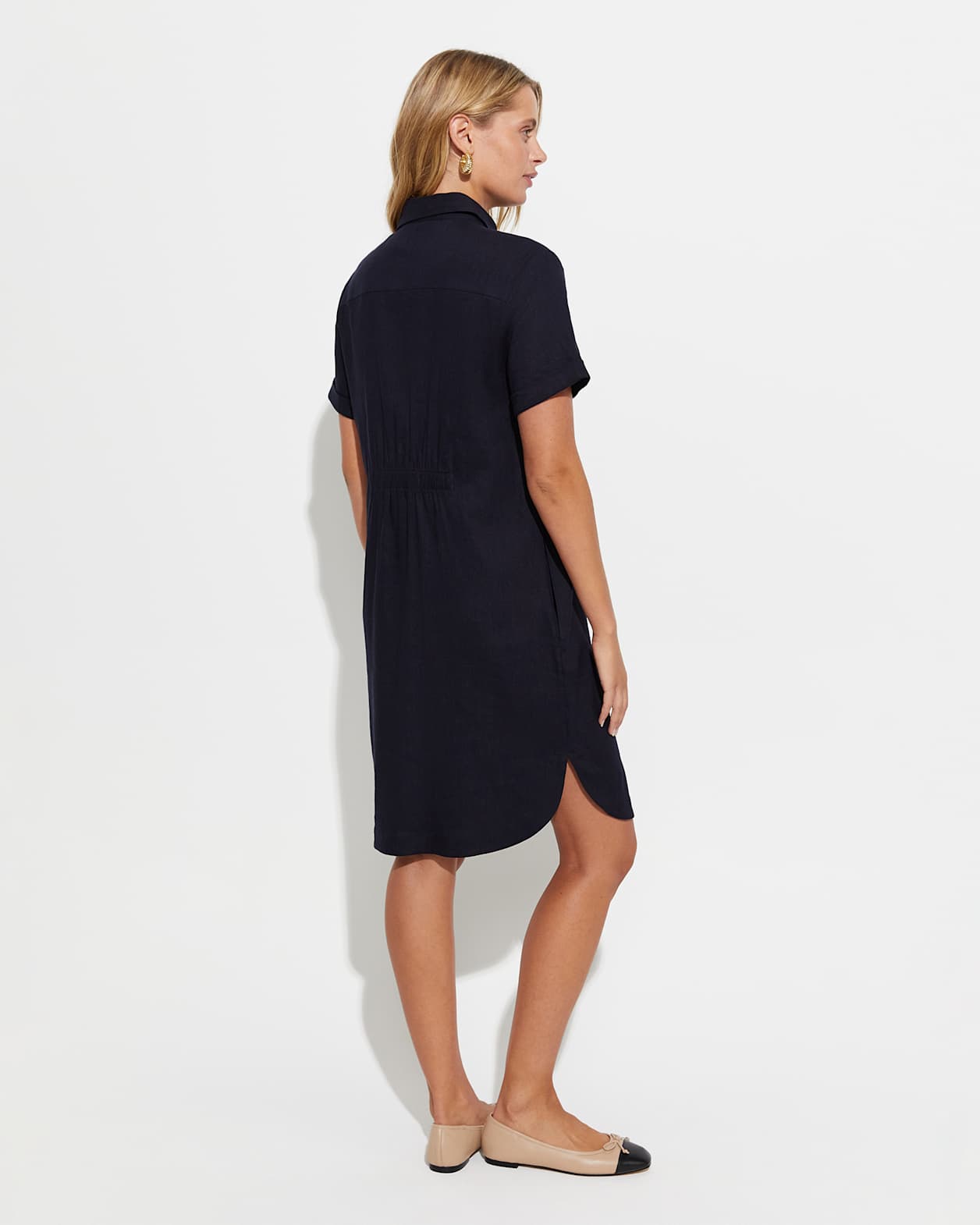 Rosa Shirt Dress in CLASSIC NAVY