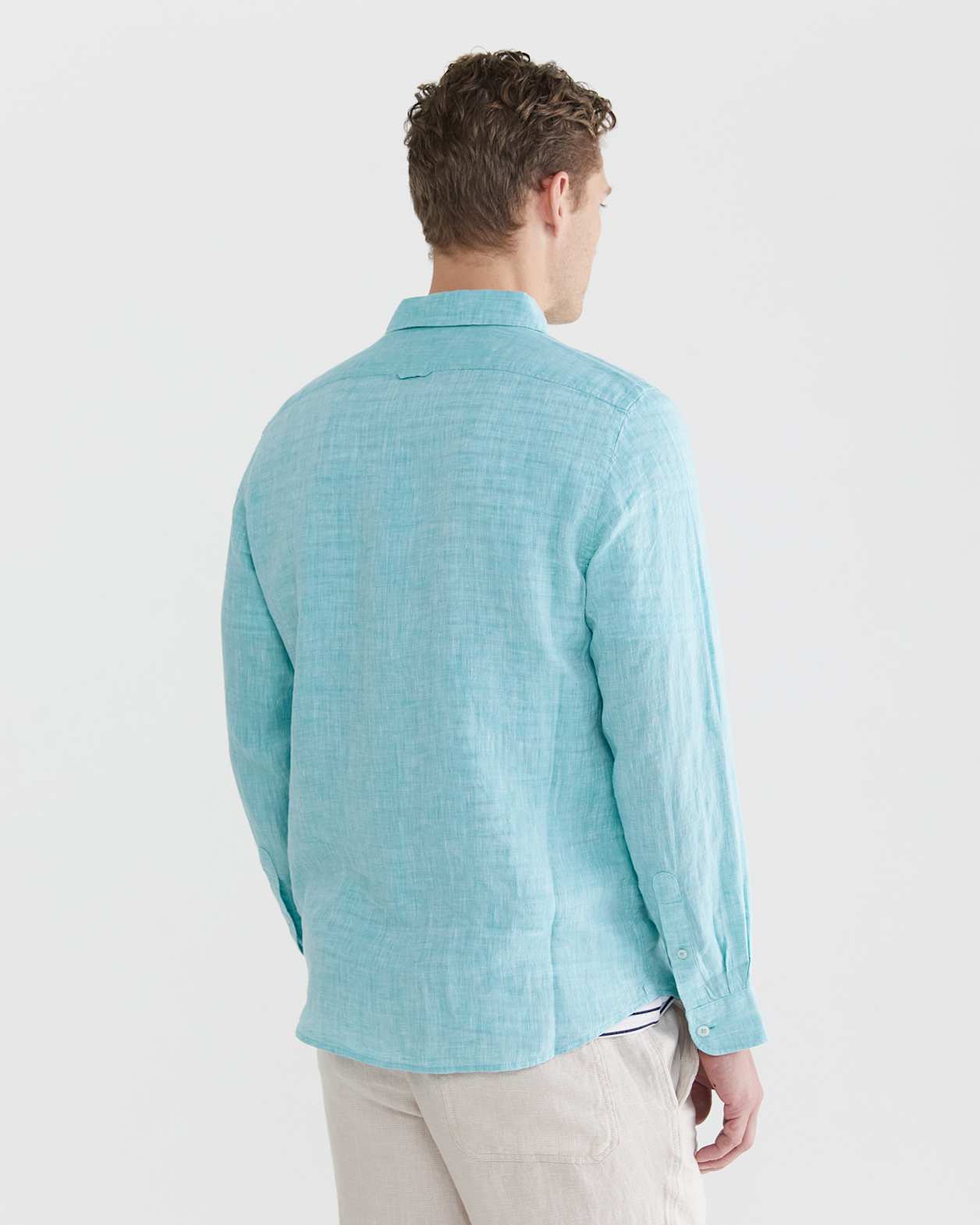 Yard Dyed Linen Shirt in TEAL
