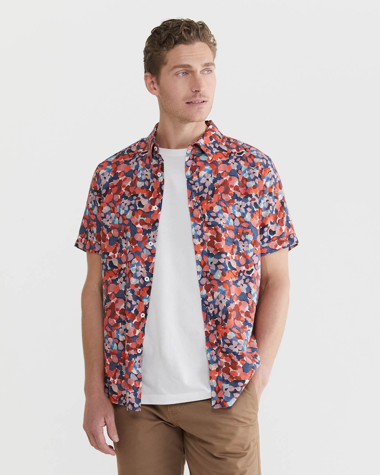 Alpha Tapered Shirt in RED MULTI