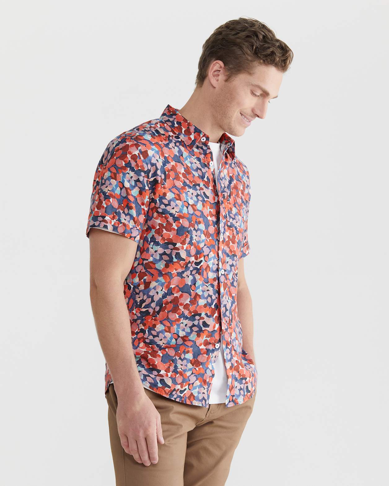 Alpha Tapered Shirt in RED MULTI
