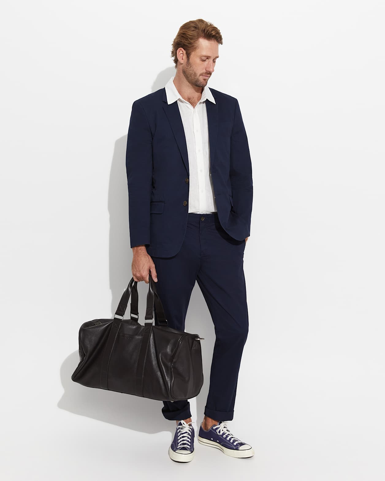 Rye Leather Overnighter in BROWN