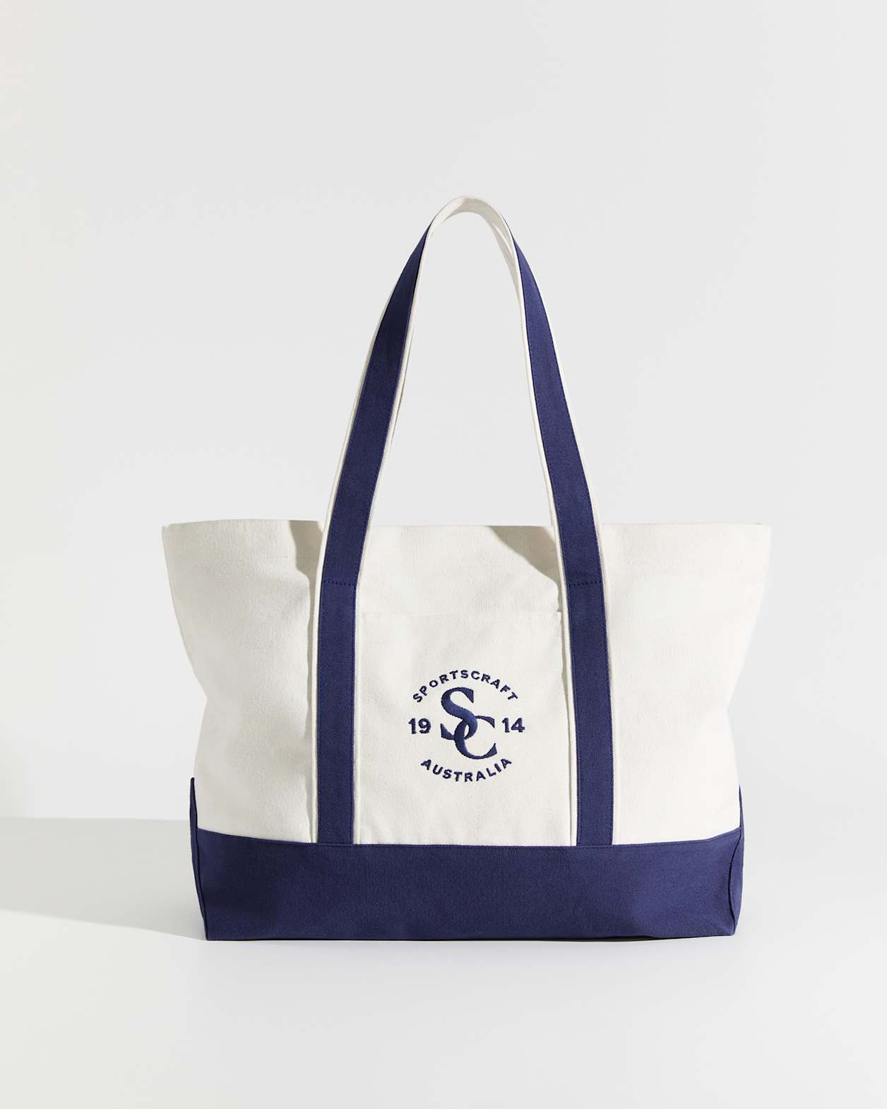 Club Sport Canvas Tote in ECRU/NAVY