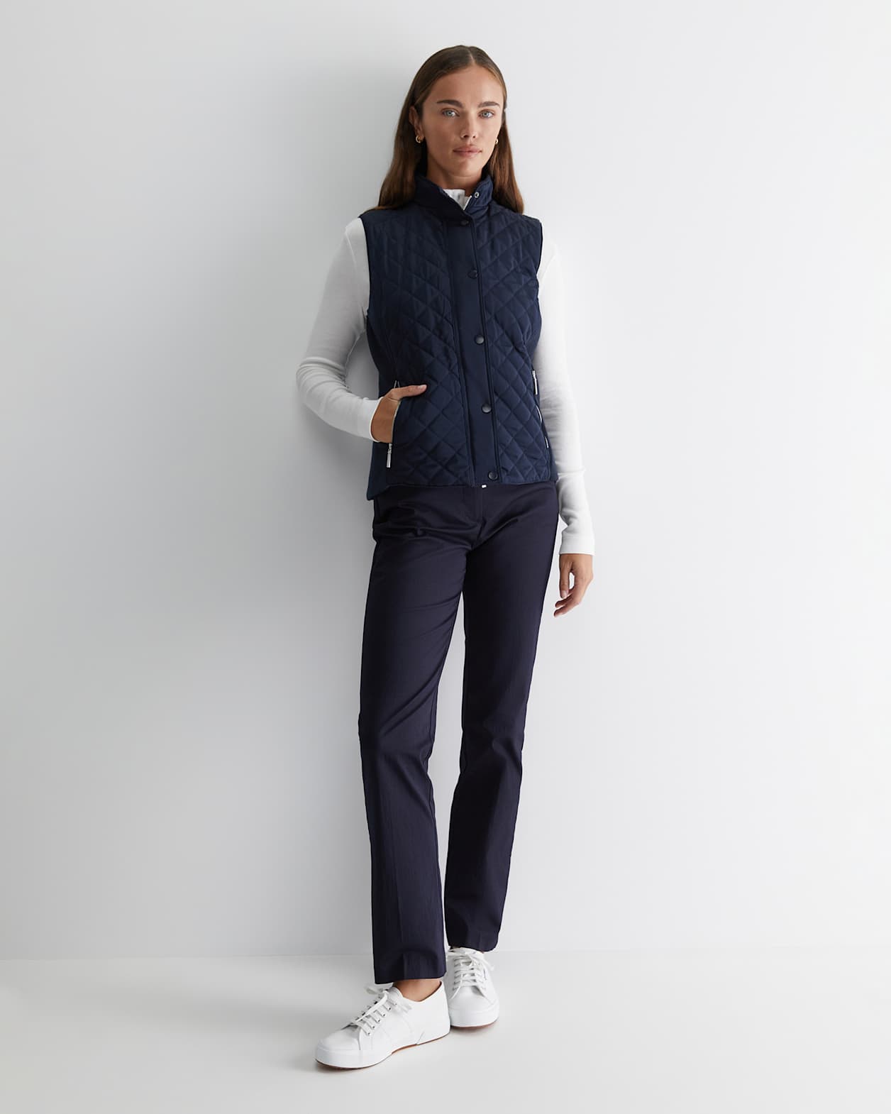 Vera Quilted Vest in NAVY
