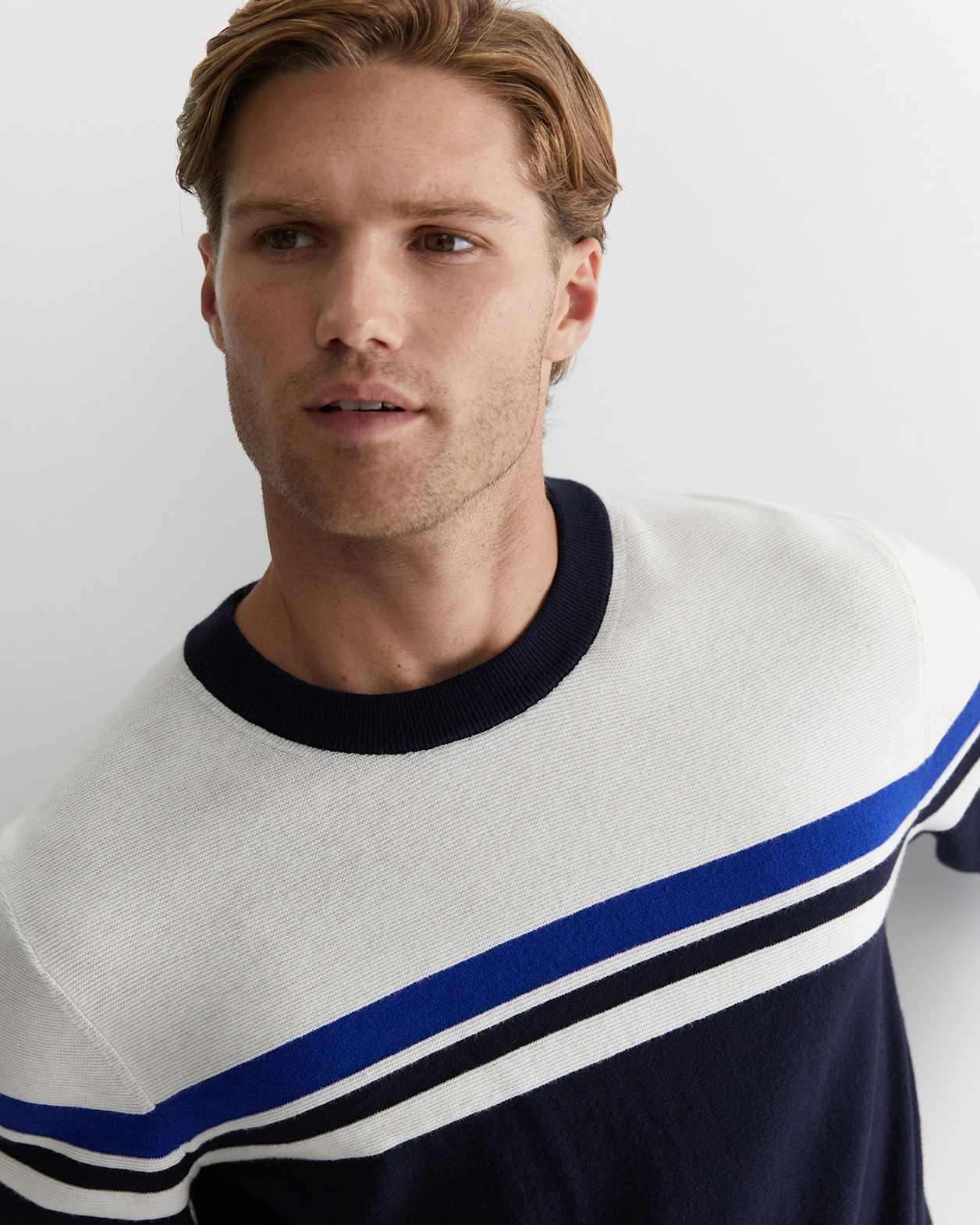 Burwood Crew Neck Knit in NAVY MULTI