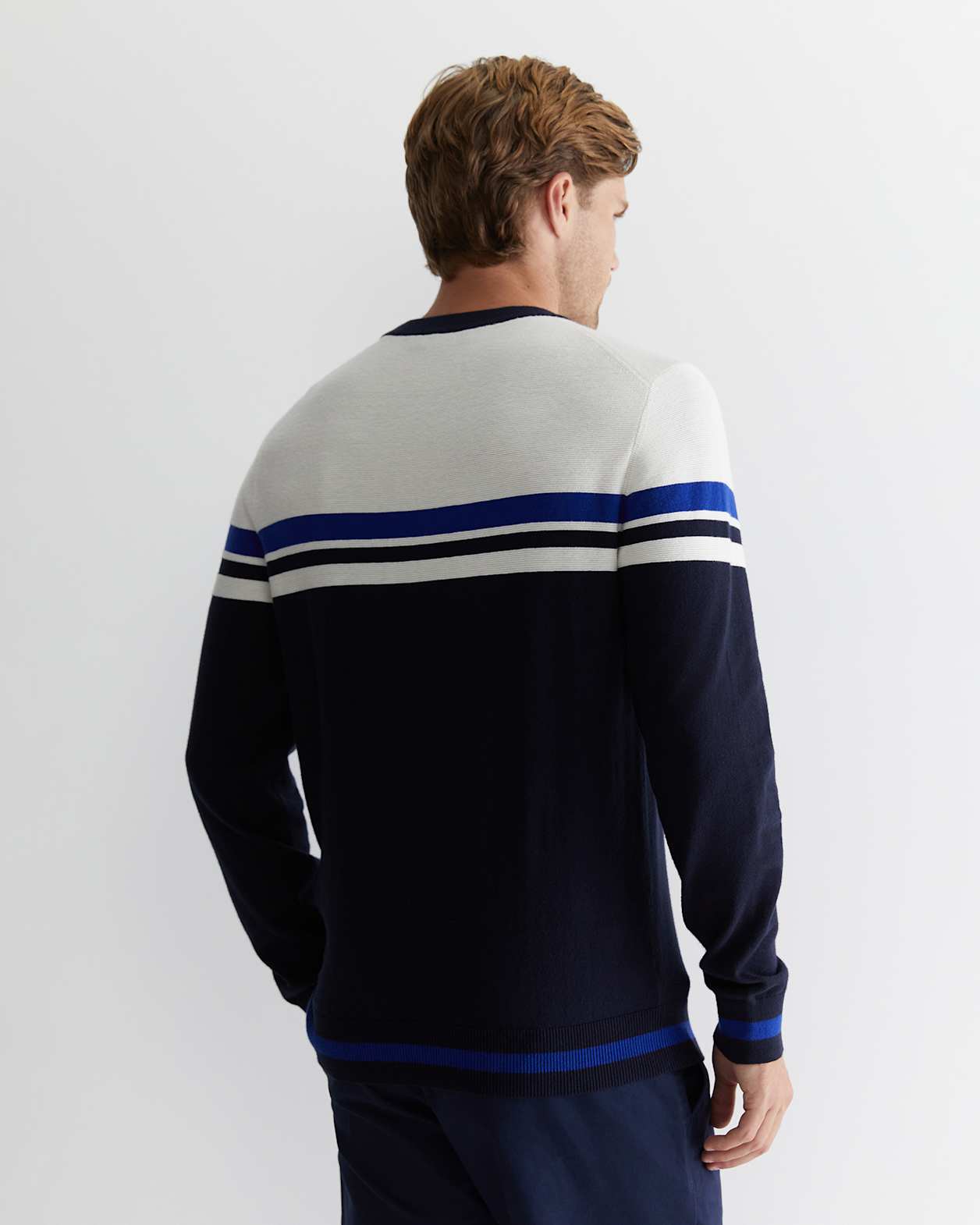 Burwood Crew Neck Knit in NAVY MULTI
