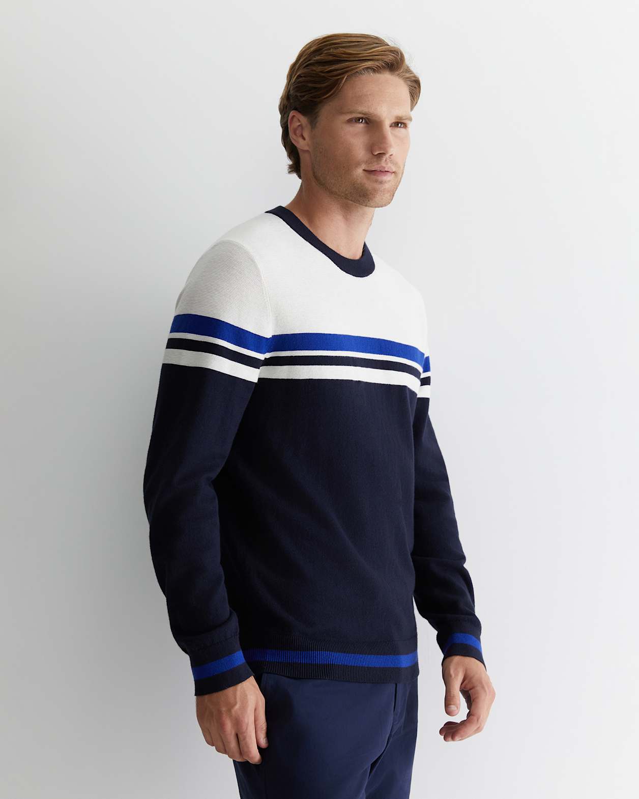 Burwood Crew Neck Knit in NAVY MULTI