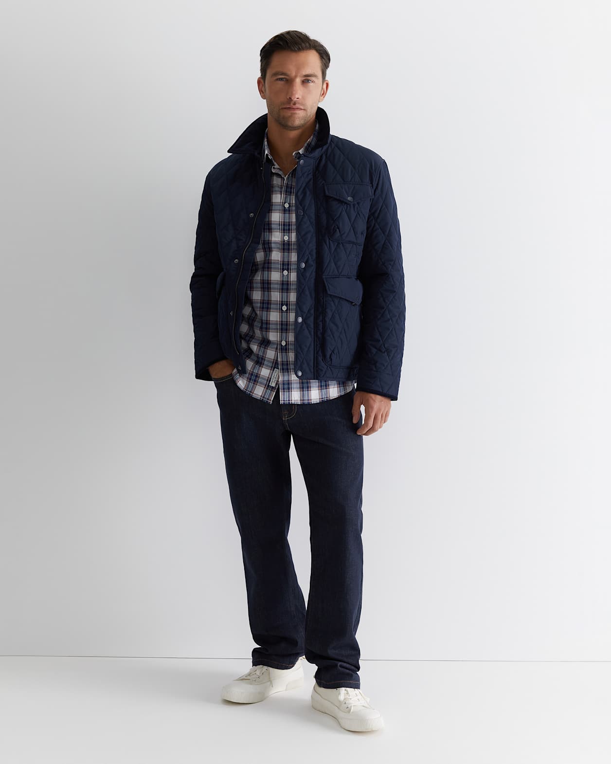Callam Check Shirt in NAVY MULTI