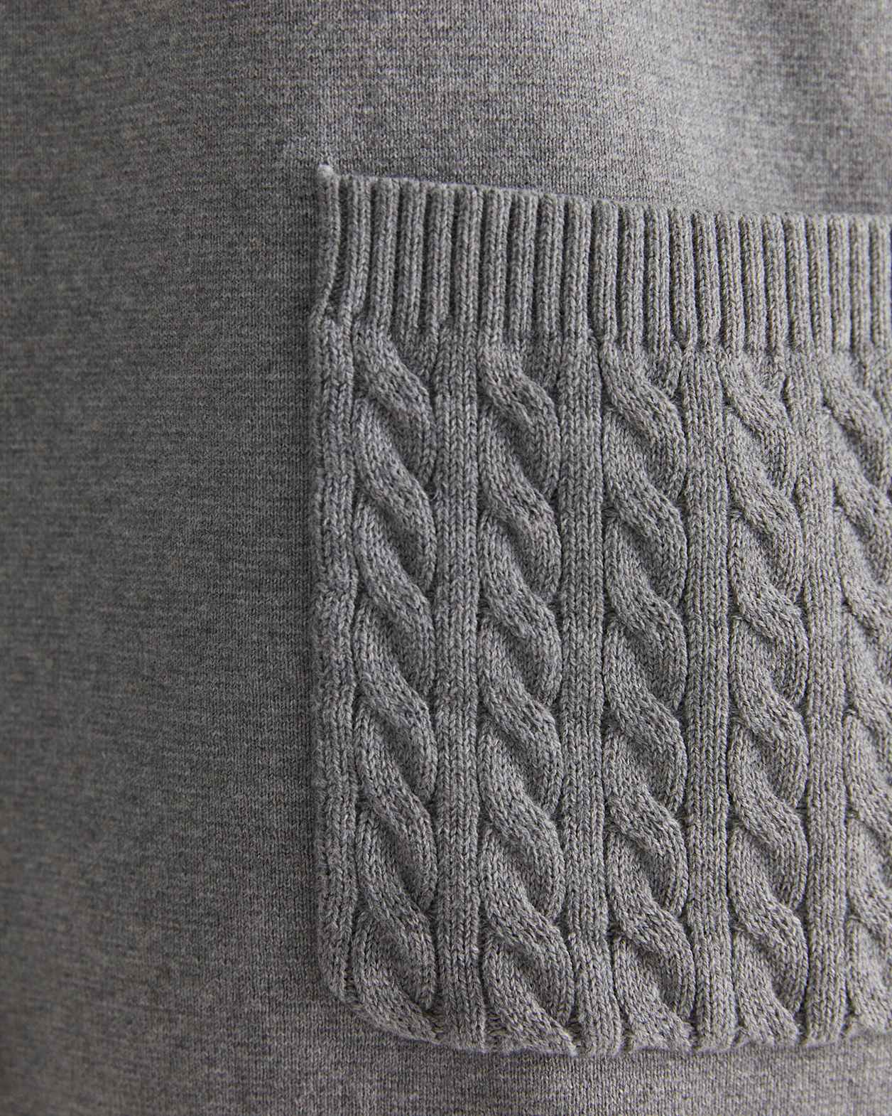 Cotton Cashmere Cable Coatigan in DARK GREY