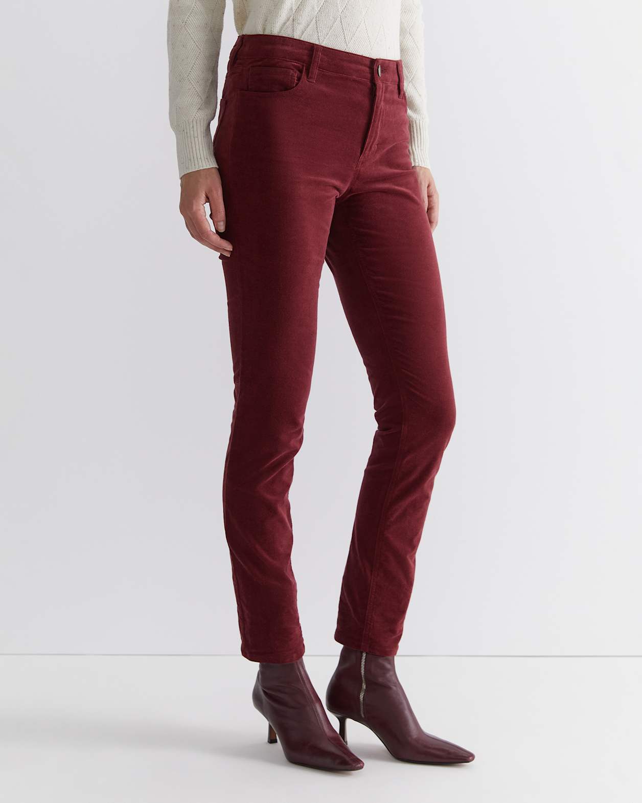 Cleo Velvet Pant in WINE