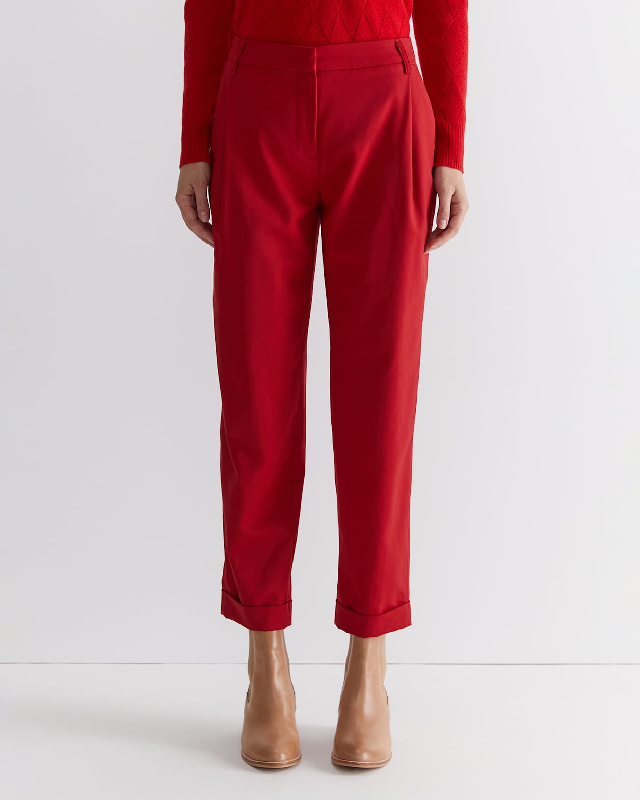 Mia Wool Pant in RED