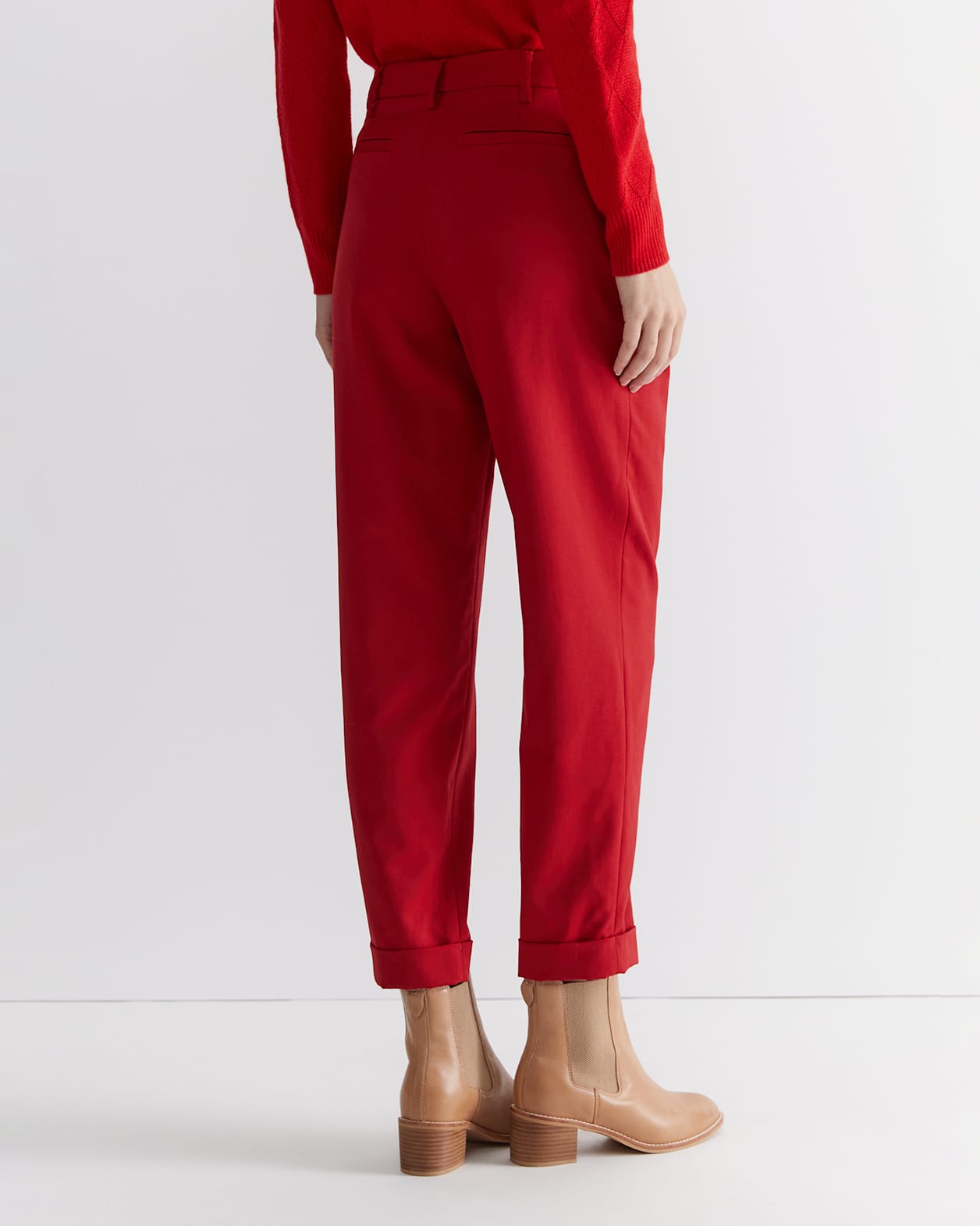 Mia Wool Pant in RED