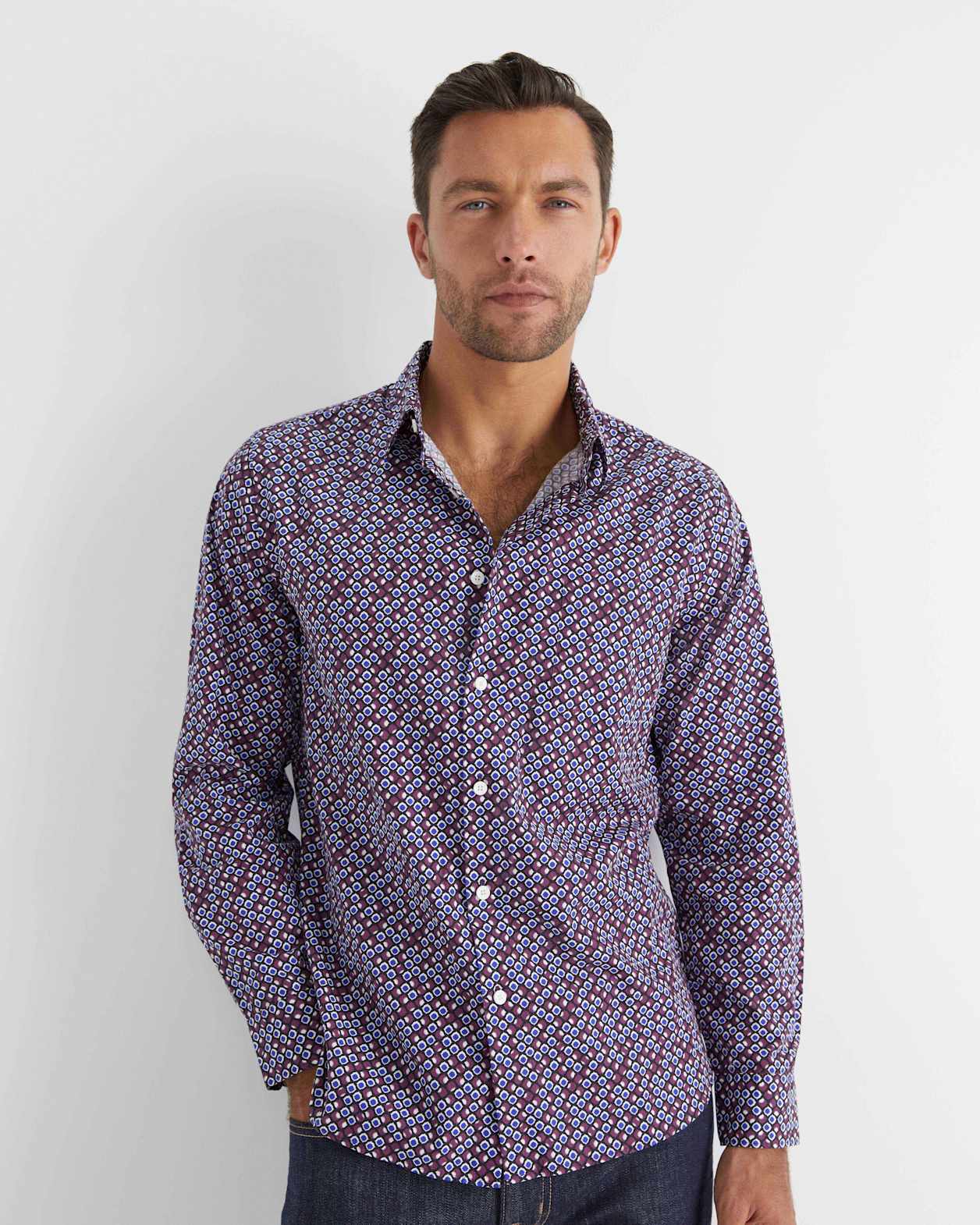 Azra Liberty Shirt in WINEBERRY