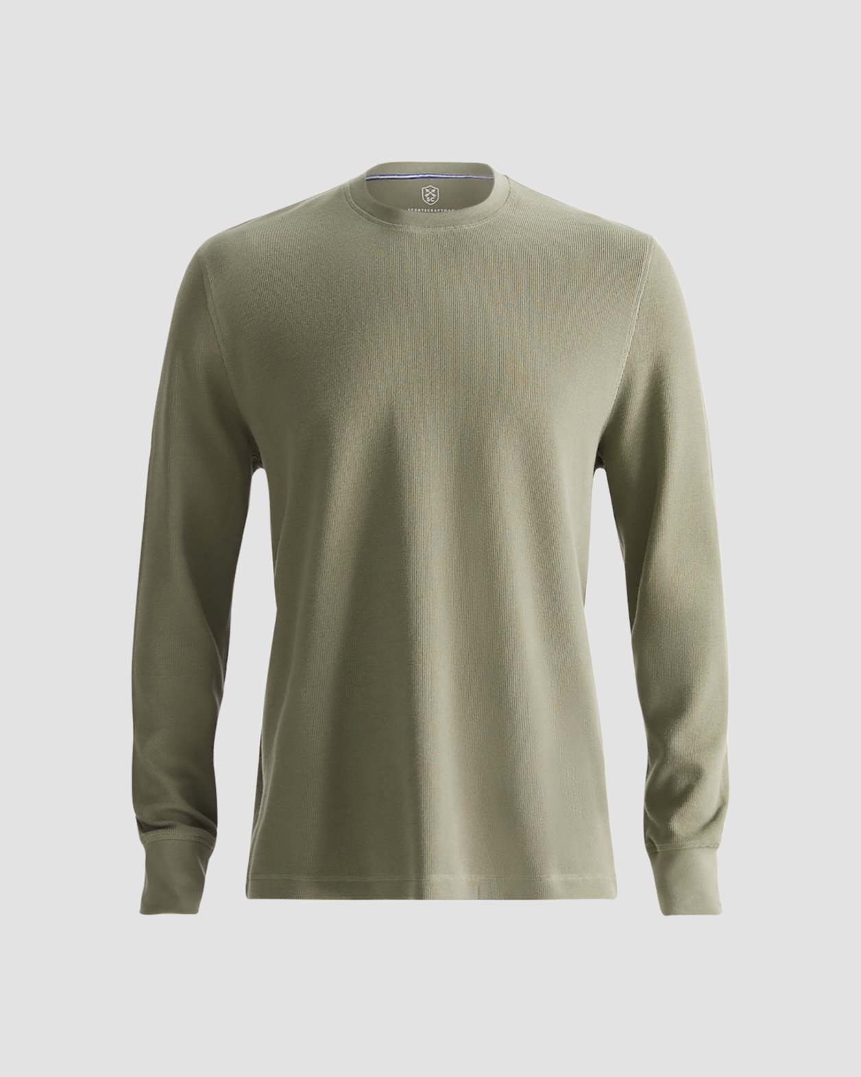 Willcath Textured Long Sleeve Tee in MOSS