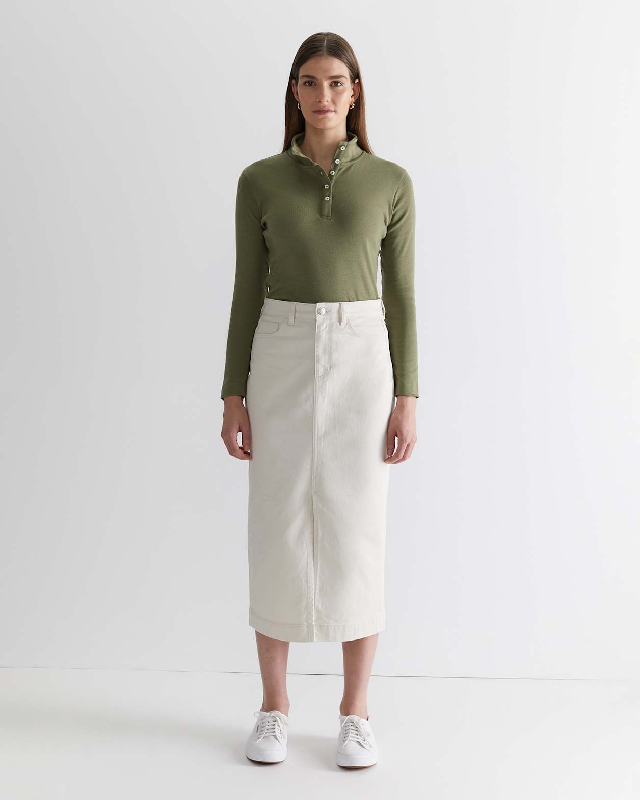 Gabi Midi Skirt in ECRU