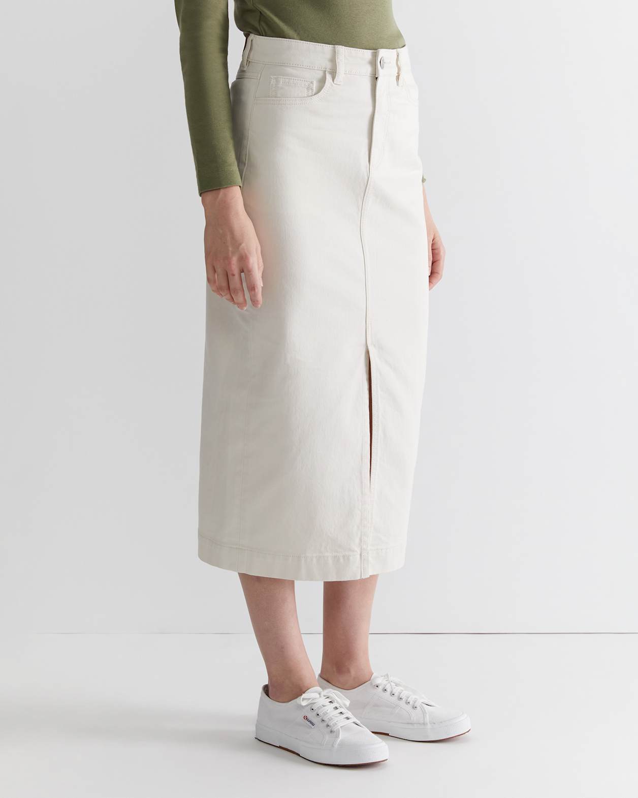 Gabi Midi Skirt in ECRU